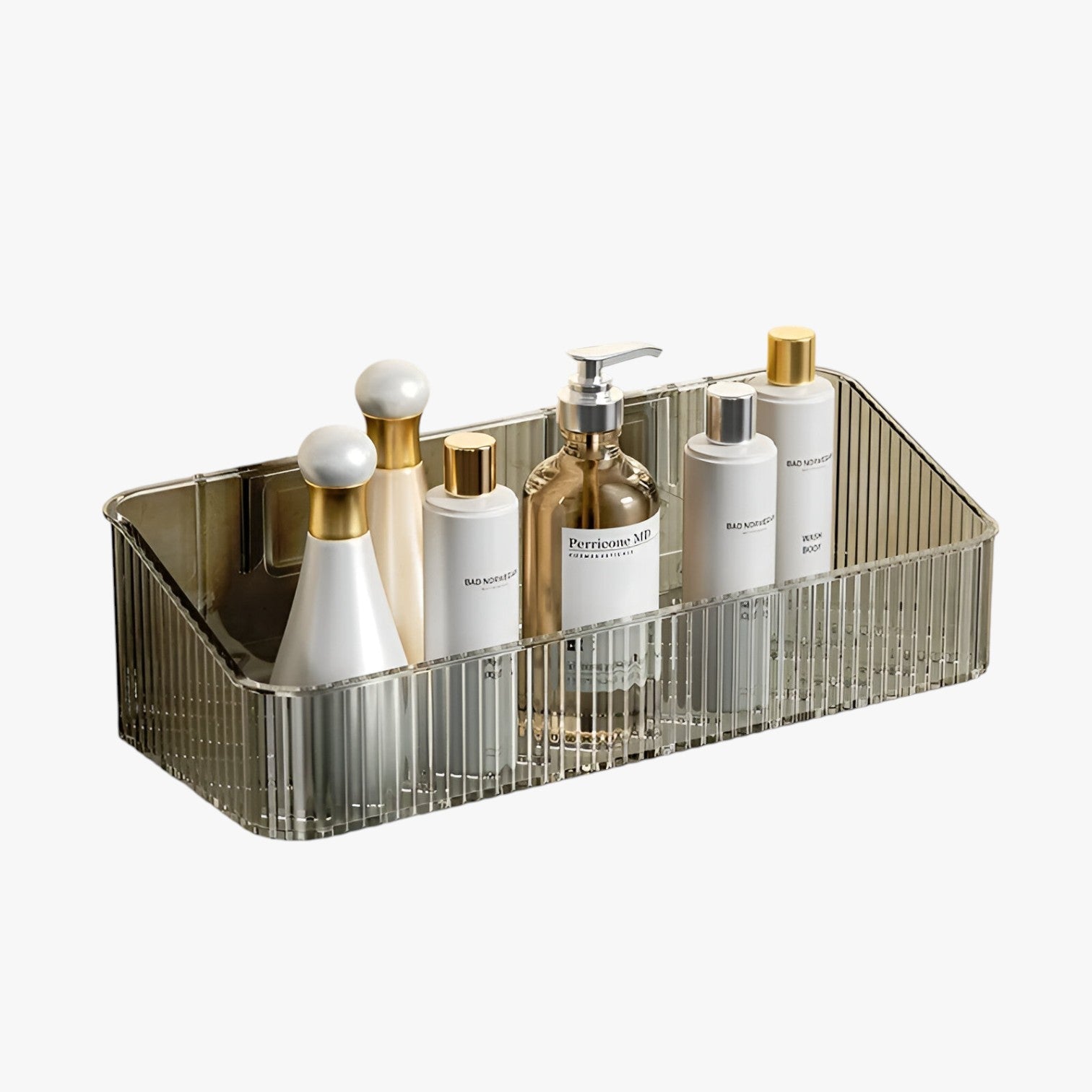 Aileen | Contenitore angolare salvaspazio – resistente senza forare - Grigio - bathroom - Concept Palermo