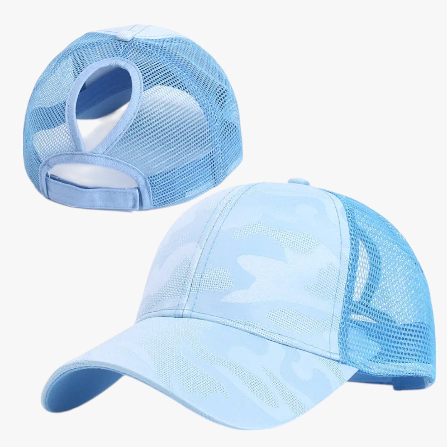Blaire | Cappello Estivo Camo con Rete e Chignon - Blue - hat Hat for girls hats women hat womens hat - Concept Palermo