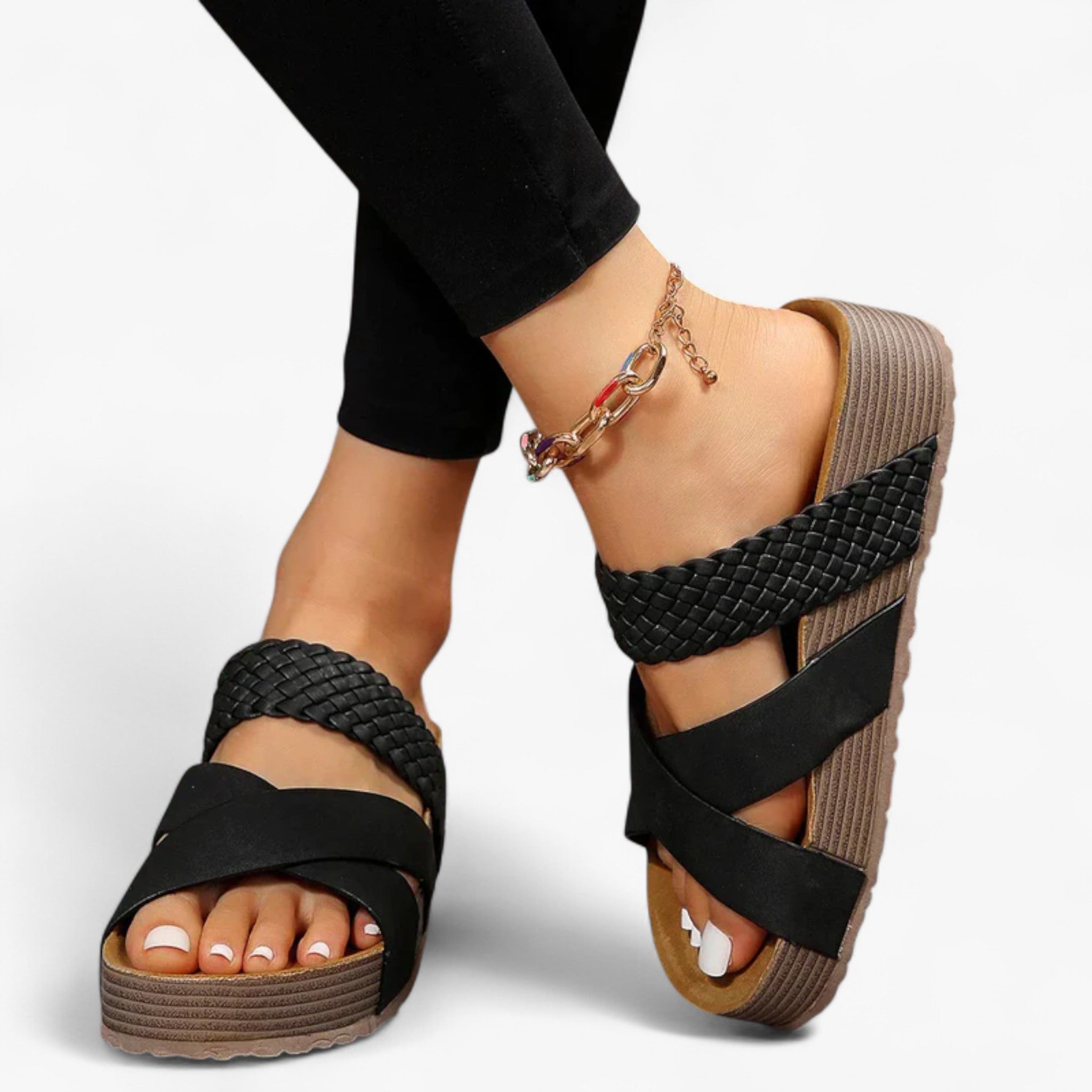 Julia - Sandali ortopedici - Sandali da donna - Nero - sandals women sandals - Concept Palermo