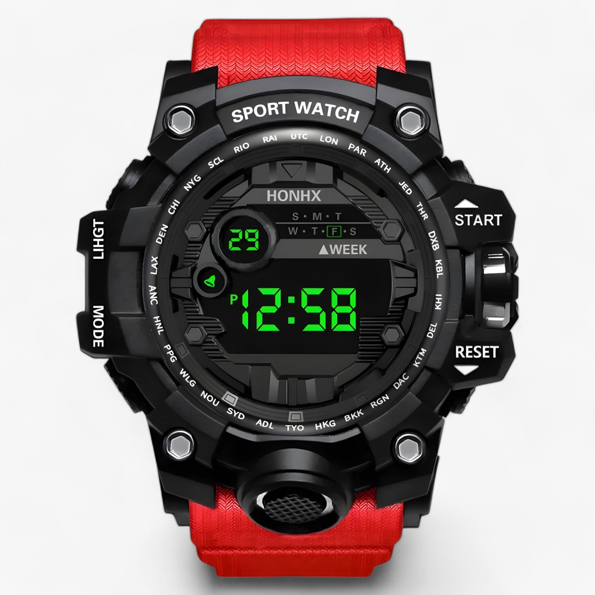 Arthur | Orologio LED Stort - Perfetto per sport e allenamento - Rosso - - Concept Palermo