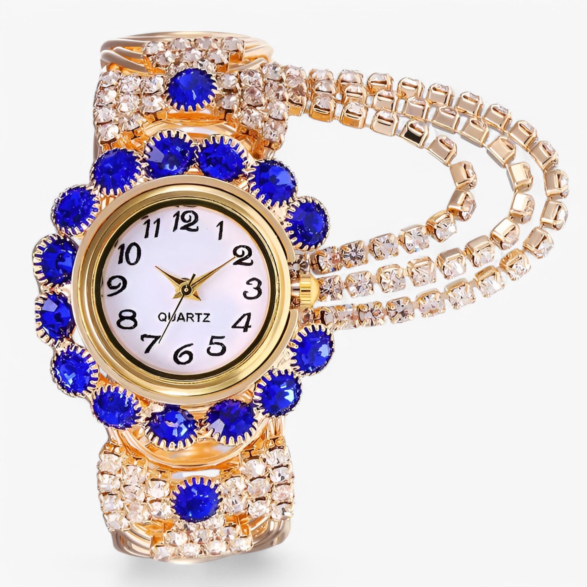 Iris | Orologio al quarzo con strass e cinturino in acciaio - Blu - female watch watch for women - Concept Palermo