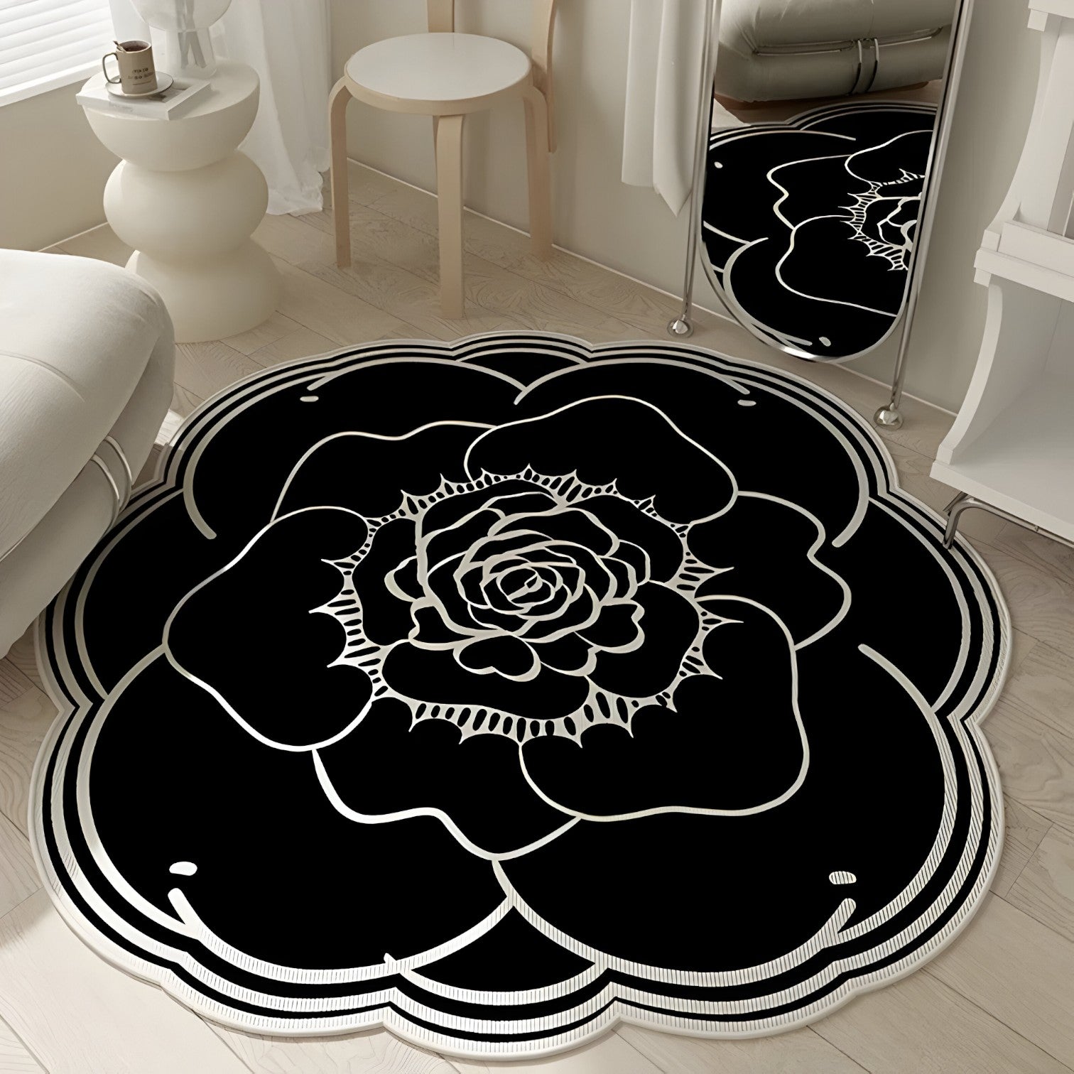 Frostine | Tappeto in cristallo floreale – Morbido, Elegante e Antiscivolo - - bedroom Home home decor - Concept Palermo