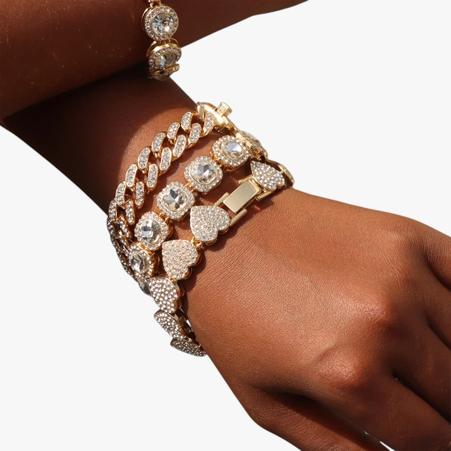 Emery | Bracciale Tennis con Ciondoli Cuore & Cristallo – Eleganza Hip Hop per Ogni Occasione - - BRACELET BRACELET FOR WOMEN BRACELETS bracelets for women women bracelets - Concept Palermo