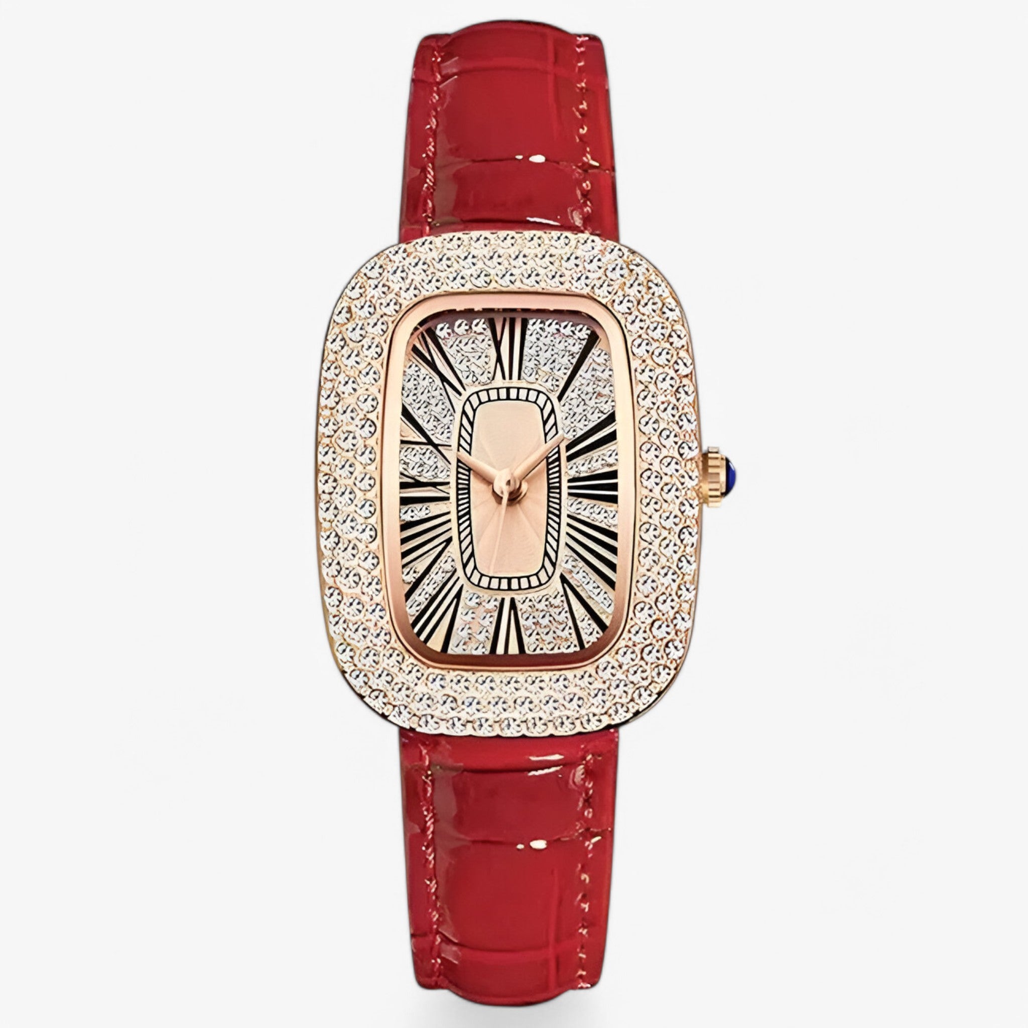 Renée | Orologio da donna verde elegante in pelle con borchie decorative - Rossa - female watch watch for women - Concept Palermo
