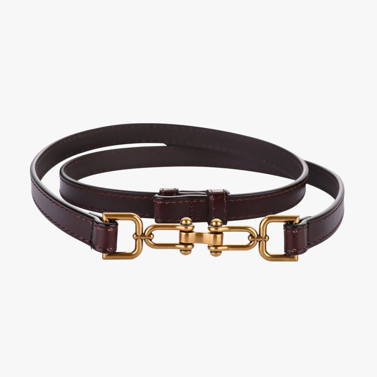 Alora | Cintura sottile in pelle in stile coreano - Caffè 97cm CINA - Belts waist belt for women Womens belt - Concept Palermo