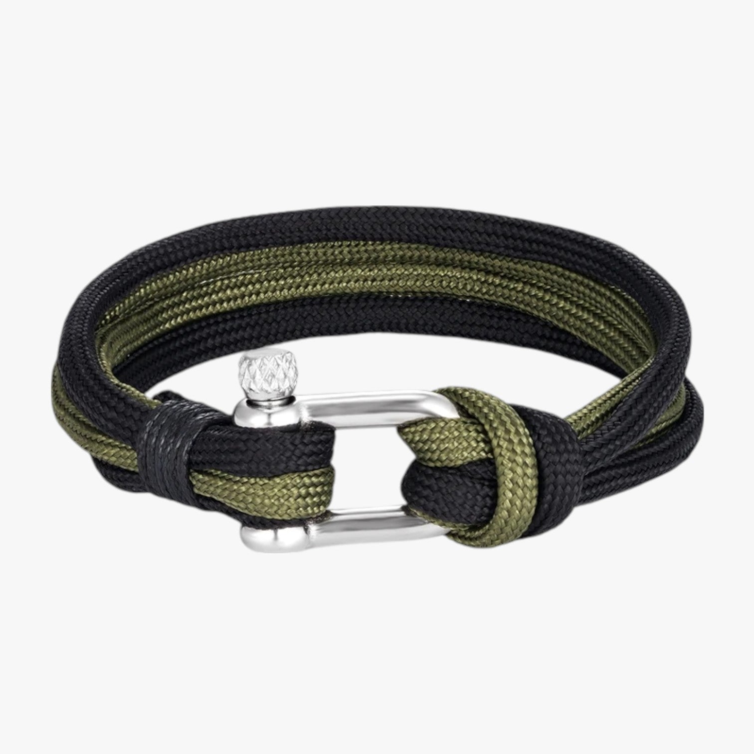 Tristan | Braccialetto Survival Paracord con Gancio Nautico - Verde Nero - BRACELET bracelet for men BRACELETS mens bracelet - Concept Palermo