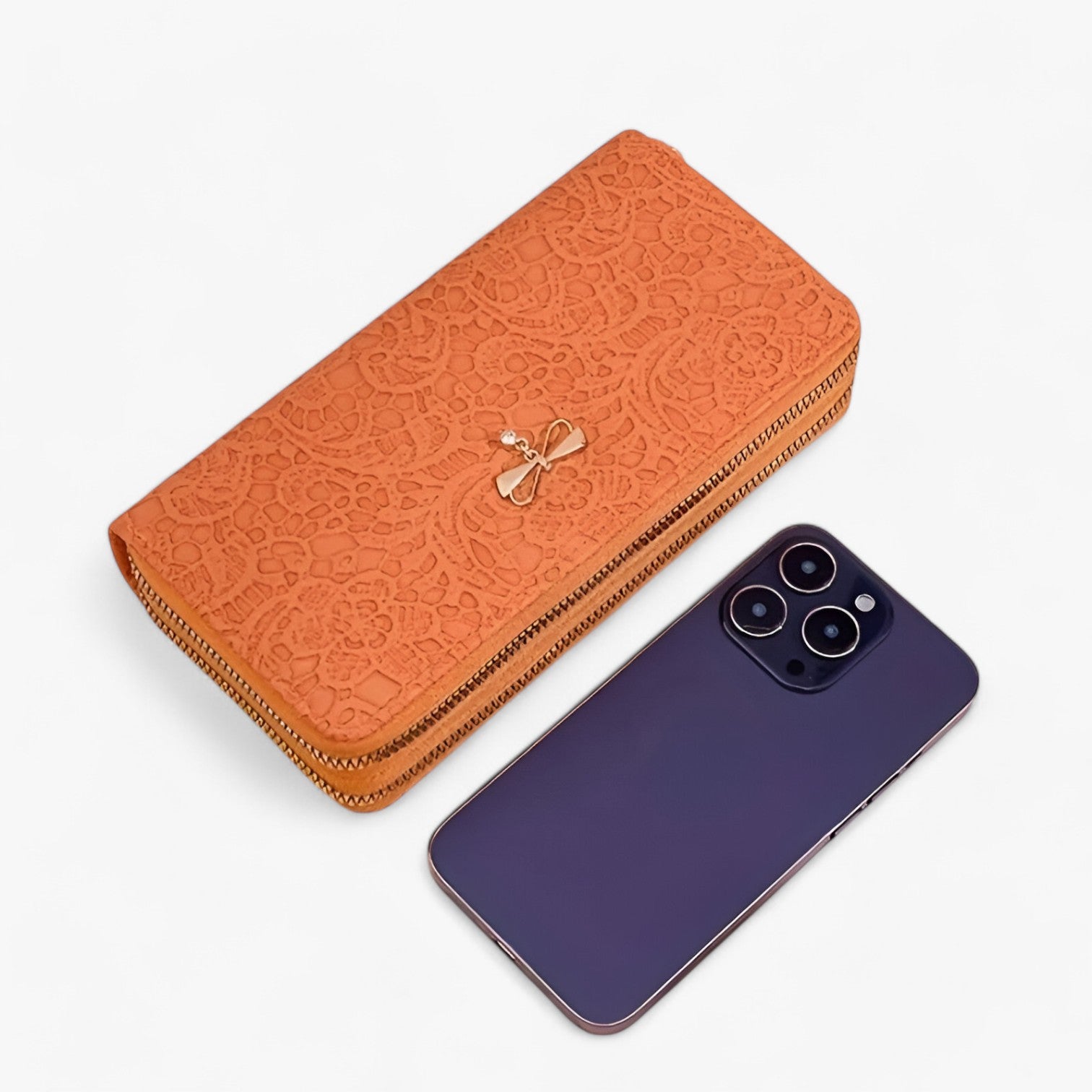 Marian | Portafoglio Retro – Elegante e Capiente con Rilievi in Pizzo - - wallet womens wallet - Concept Palermo