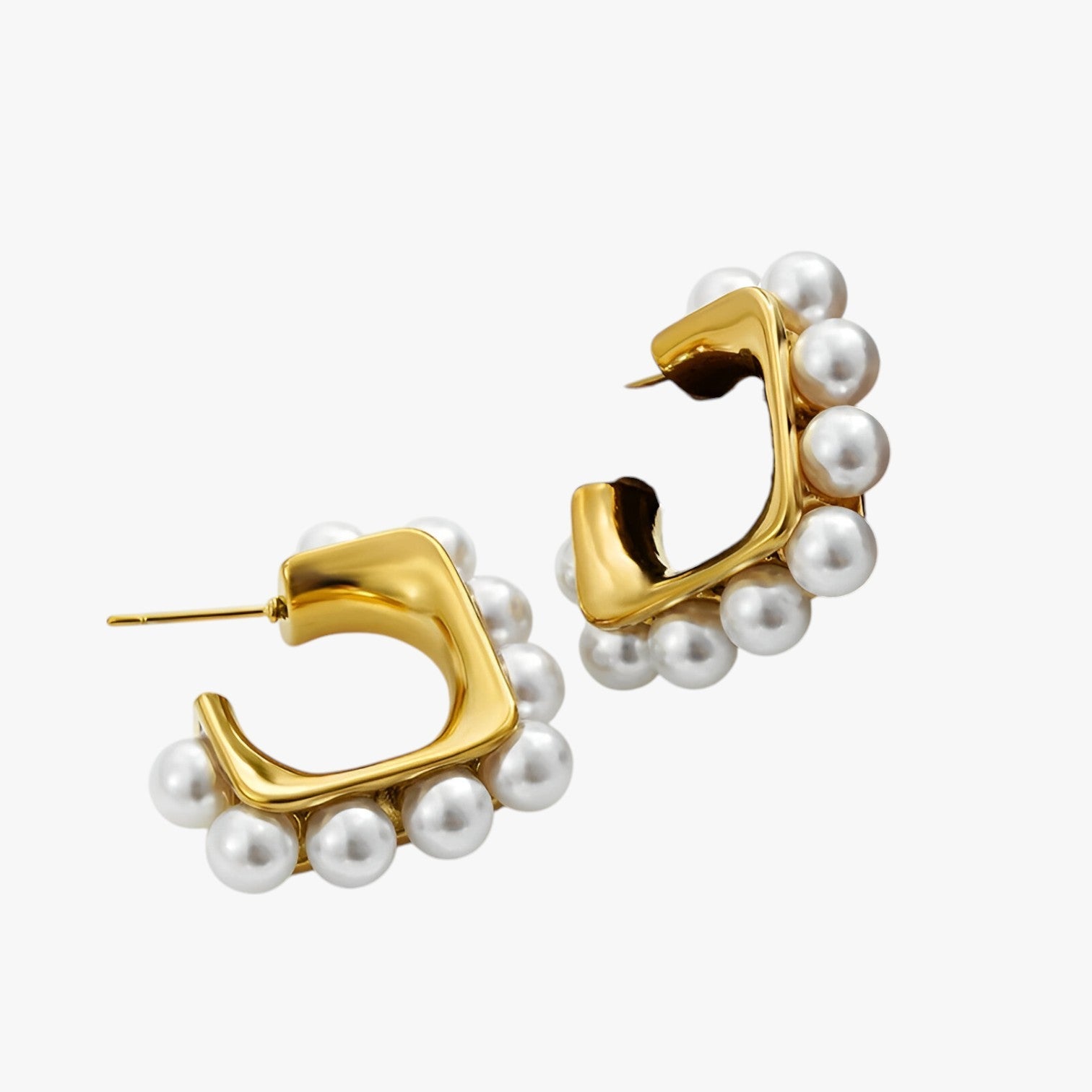 Audrey | Orecchini Chunky Eleganti in Oro con Perle – Ipoallergenici e Stilosi - - Accessories Jewelry EARRINGS - Concept Palermo