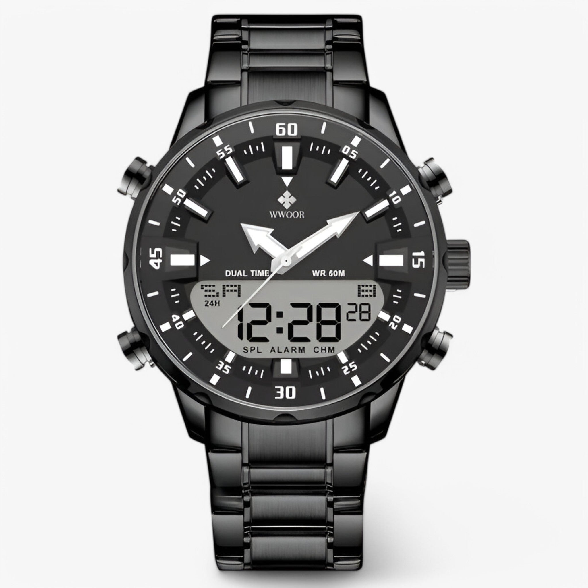Dario | Orologio sportivo militare in acciaio inox - Nero nero - - Concept Palermo