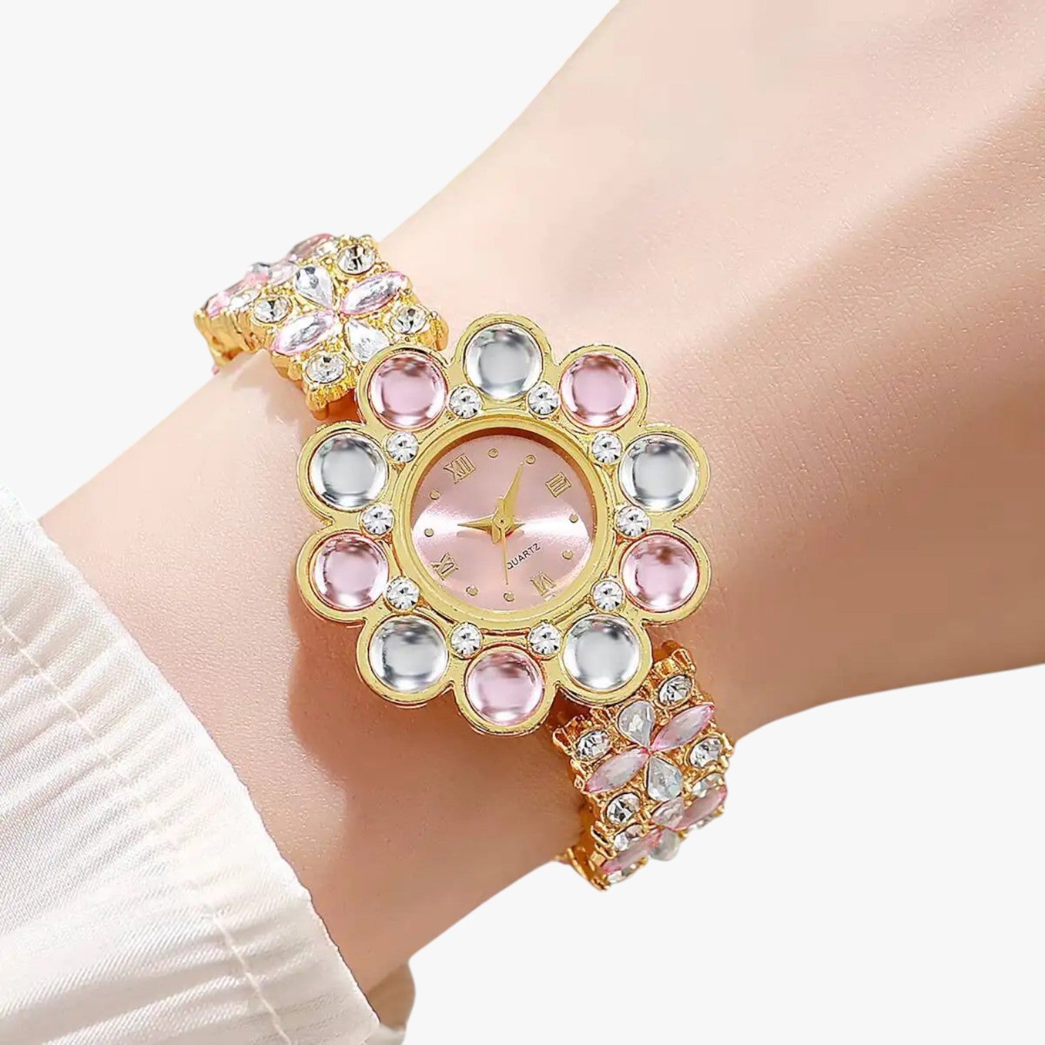 Lilliana | Elegante orologio con quadrante a fiori in cristallo - - female watch ladies watch watch watch for women watches - Concept Palermo