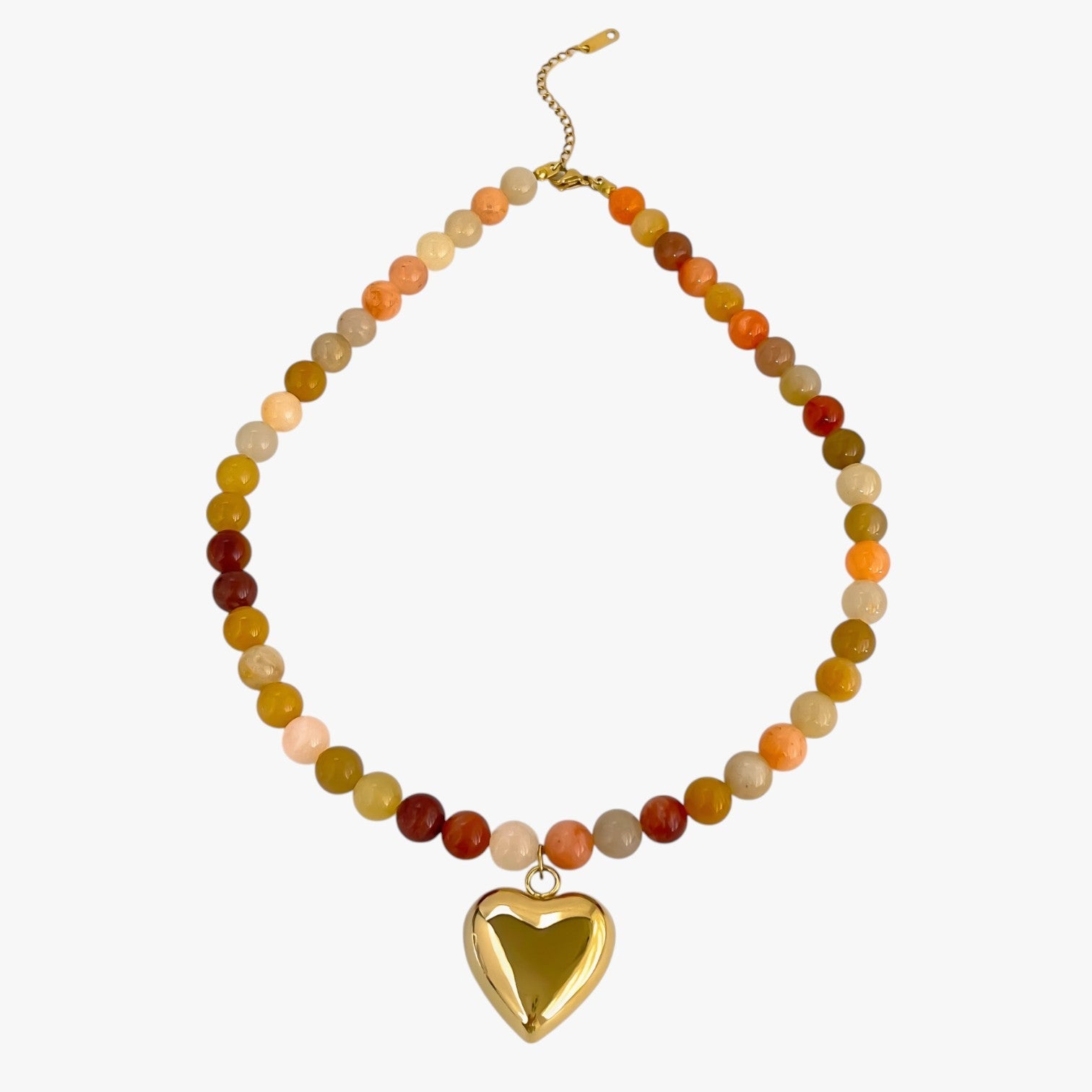 Peri | Collana di perline impermeabile colorata con cuore dorato - - elegant womens necklaces NECKLACES Necklaces for Women - Concept Palermo