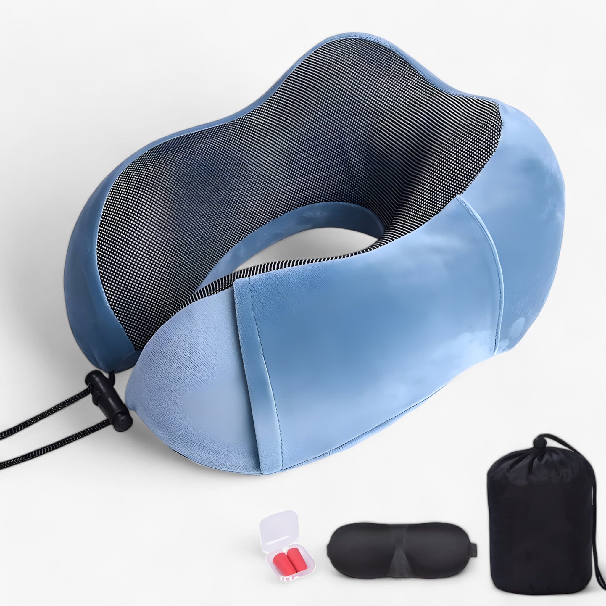 CloudRest | Cuscino da viaggio a U - schiuma di memoria per poggiatesta - Costume azzurro cielo - Pillow travel pillow - Concept Palermo