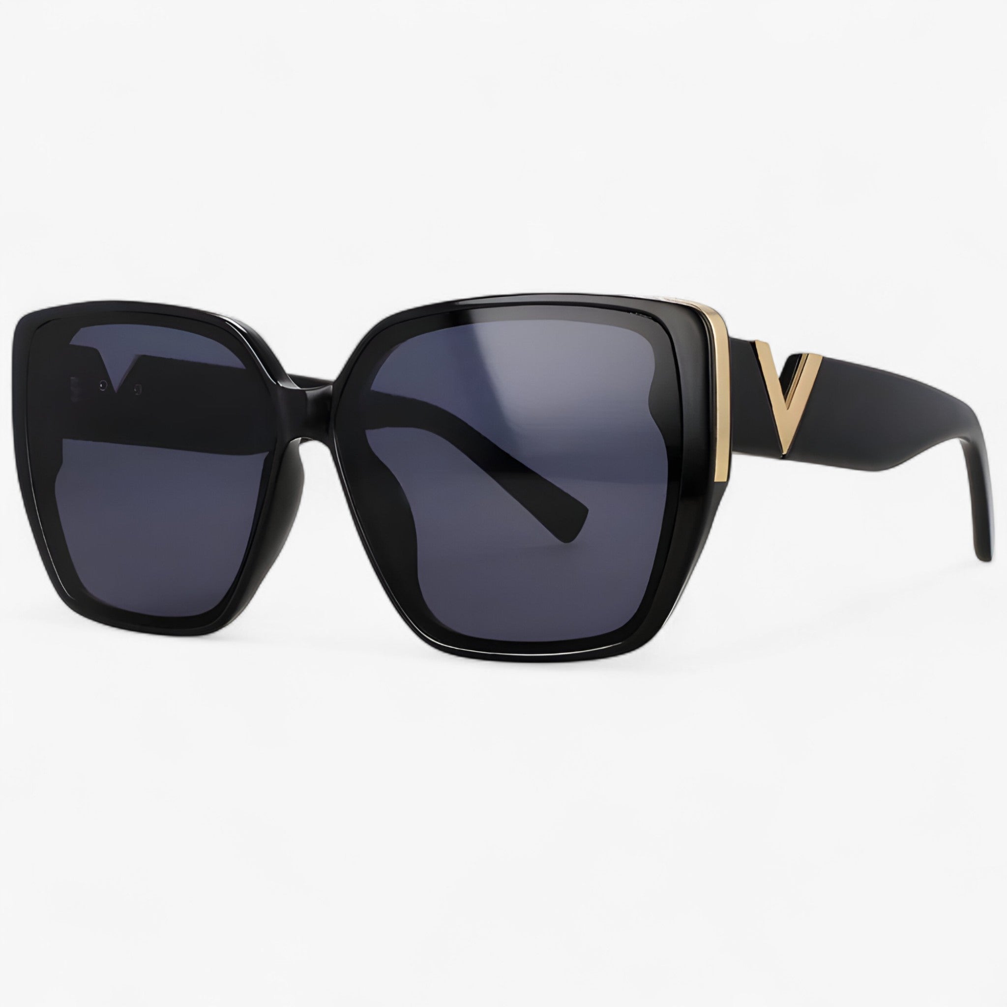 Jude | Occhiali da sole a specchio vintage a forma di V - Nero - Fashion Sunglasses men sunglasses polarized mens sunglasses Polarized man sunglasses Sunglasses sunglasses polarized men - Concept Palermo
