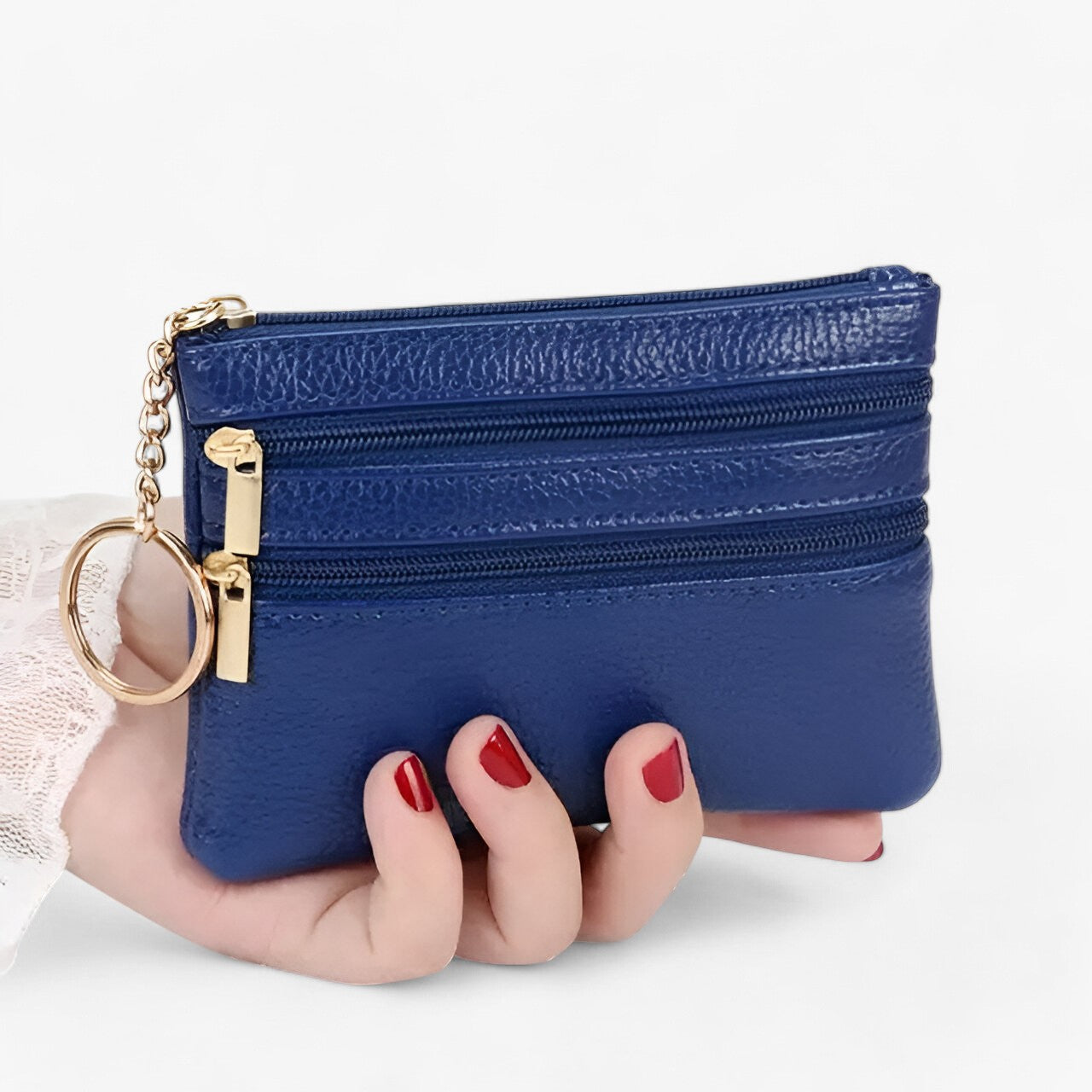 Jackie | Portafoglio Donna 3 Zip – Stile e Praticità - blu scuro - wallet womens wallet - Concept Palermo