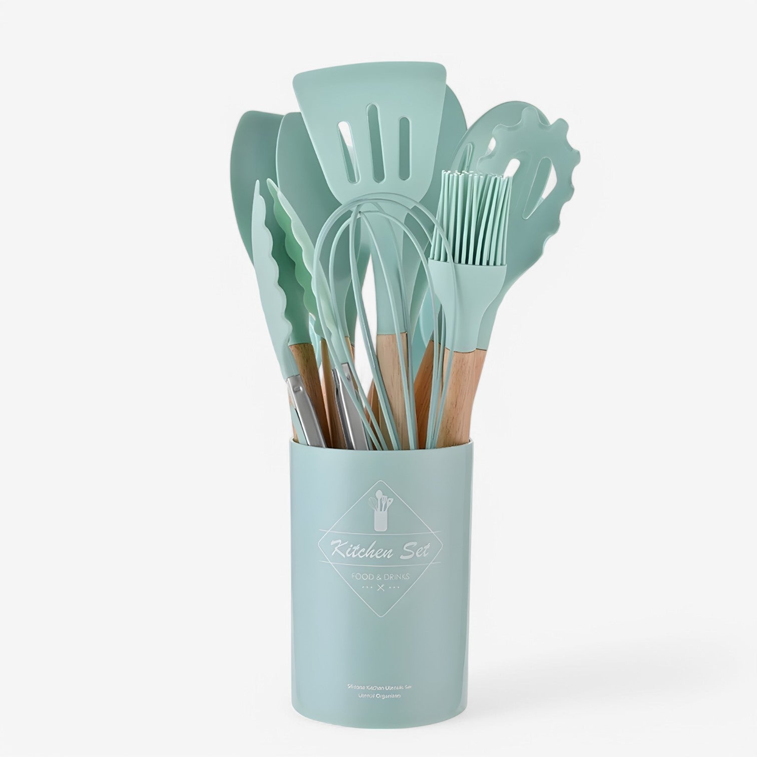 Triana | Set di accessori da cucina in silicone – resistente al calore, antiaderente e durevole - Verde 12Pezzi - Kitchen kitchen accessory kitchen tools - Concept Palermo