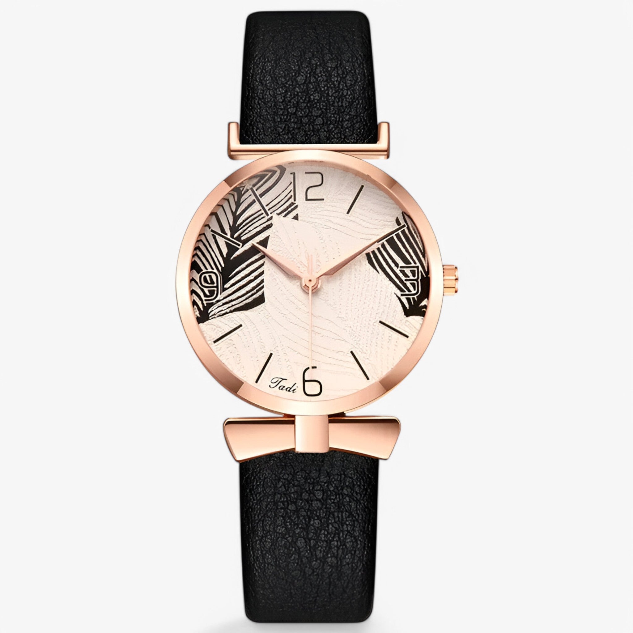 Lesley | Orologio da donna digitale al quarzo con motivo a foglia e cinturino alla moda - Nera - female watch watch for women - Concept Palermo
