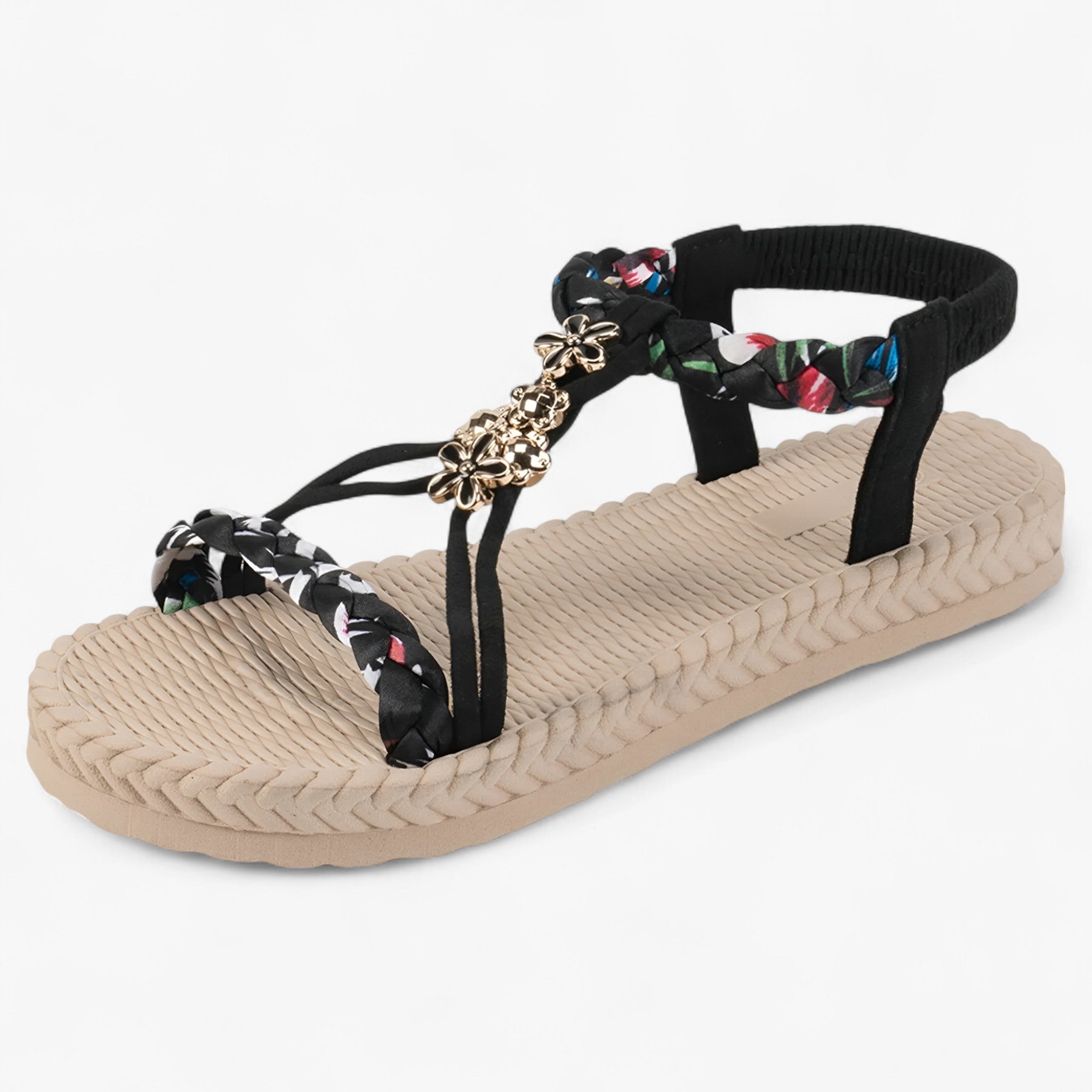 Rossi | Sandali Estivi con Zeppa - Nero - - Concept Palermo
