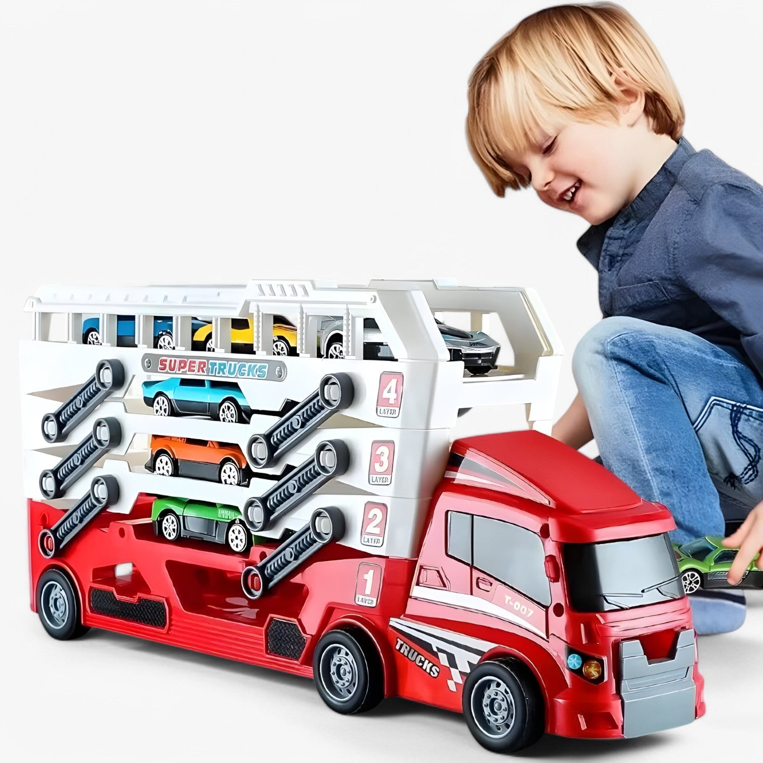 Paxton | Camion della Spazzatura Giocattolo – Gioco di Trasporto Educativo e Divertente - ROSSO - toys toys & gifts toys for kids - Concept Palermo