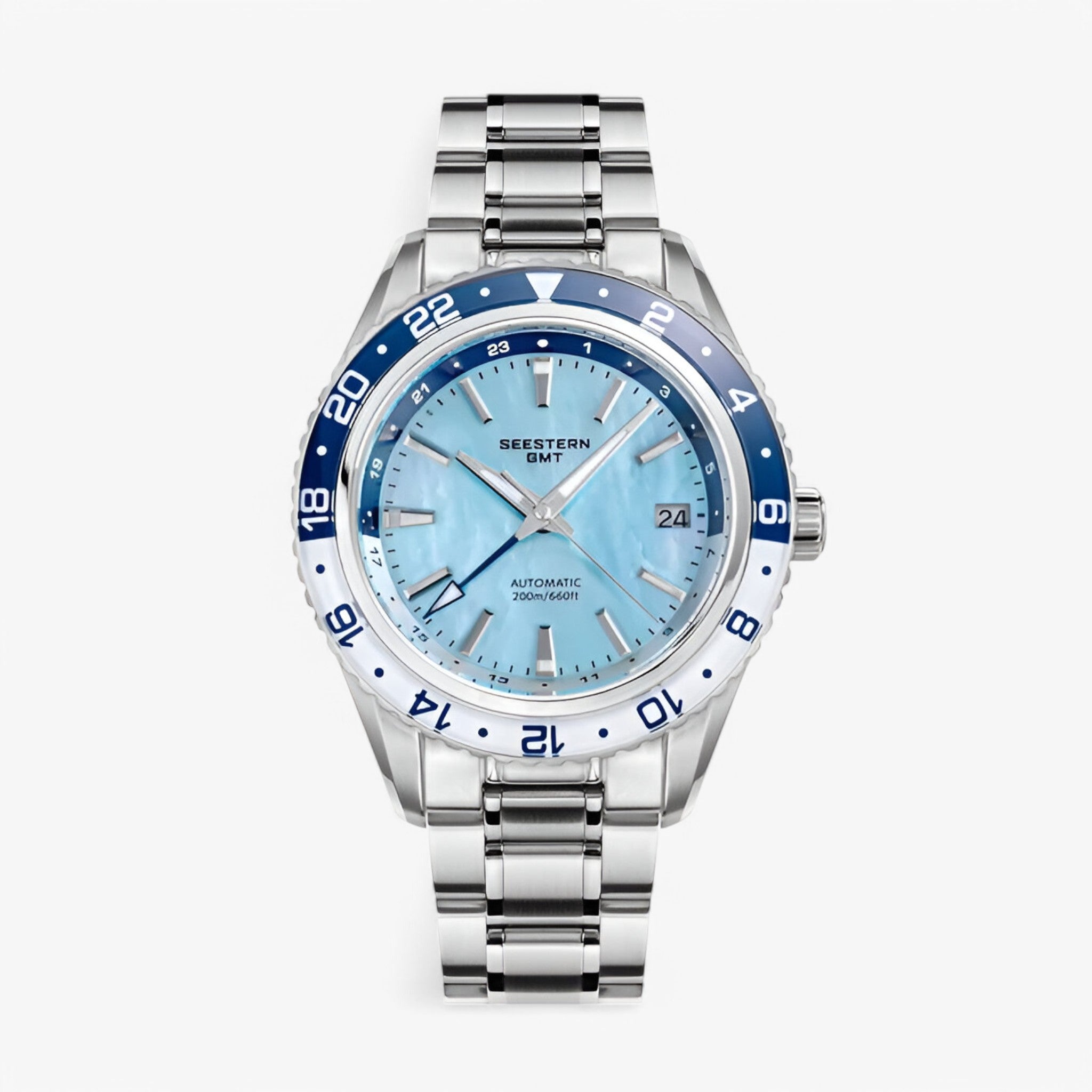 Ethan | Orologio GMT Automatico da Ufficio - Blu acqua - - Concept Palermo