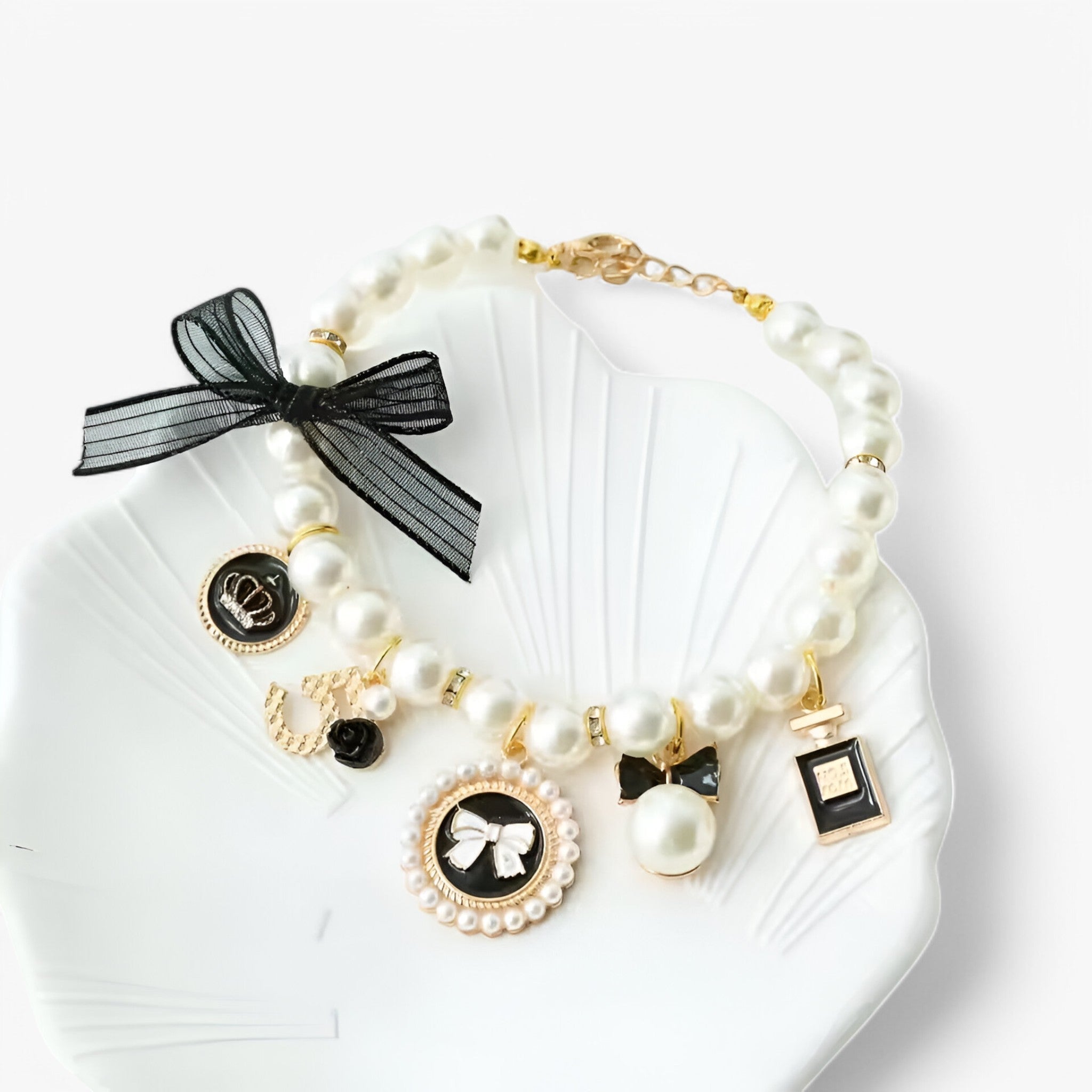 Bella | Luxe Perlekra per Huseinler con Strass - Nero - - Concept Palermo