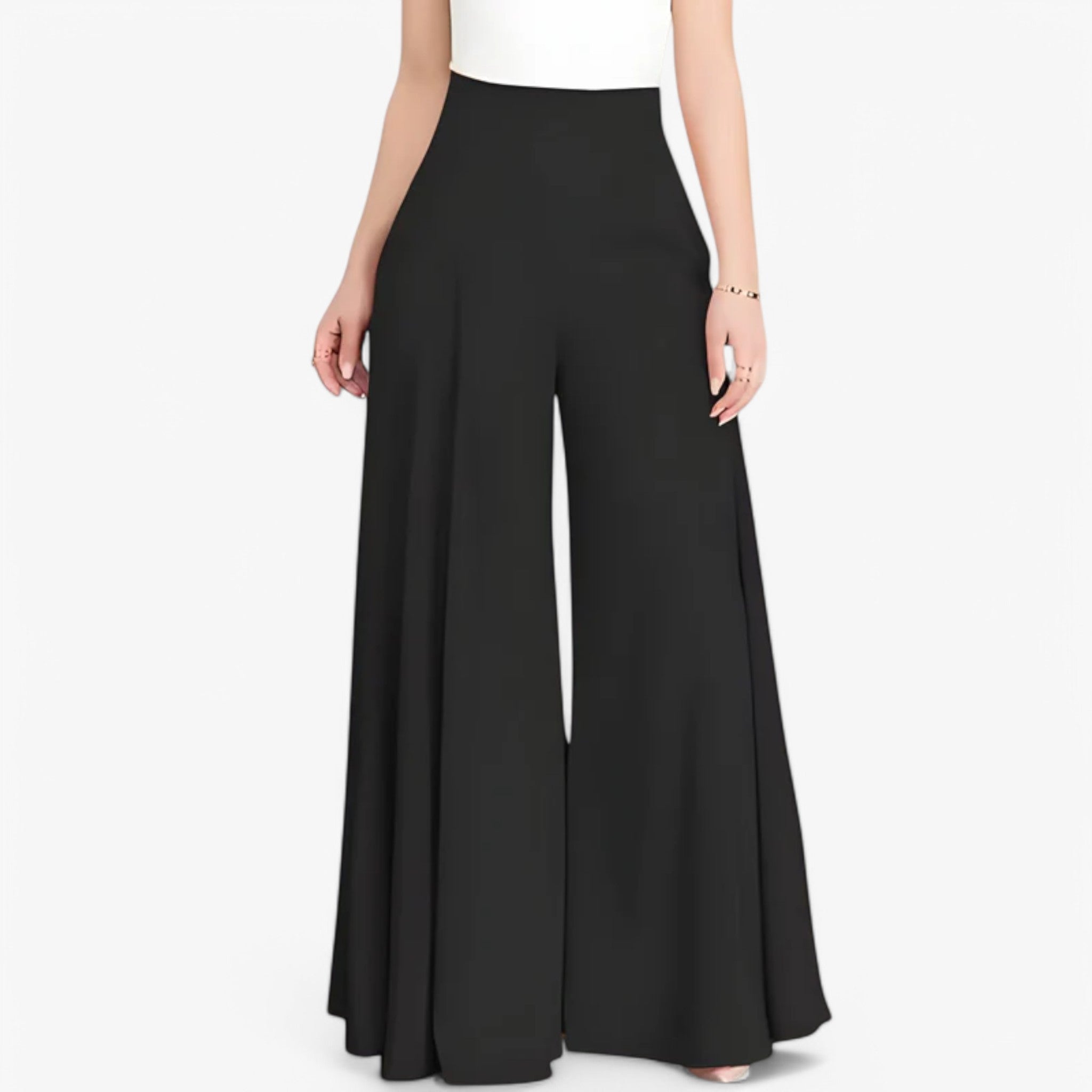 Anna | Pantaloni a gamba larga: eleganti e comodi - Nero - - Concept Palermo