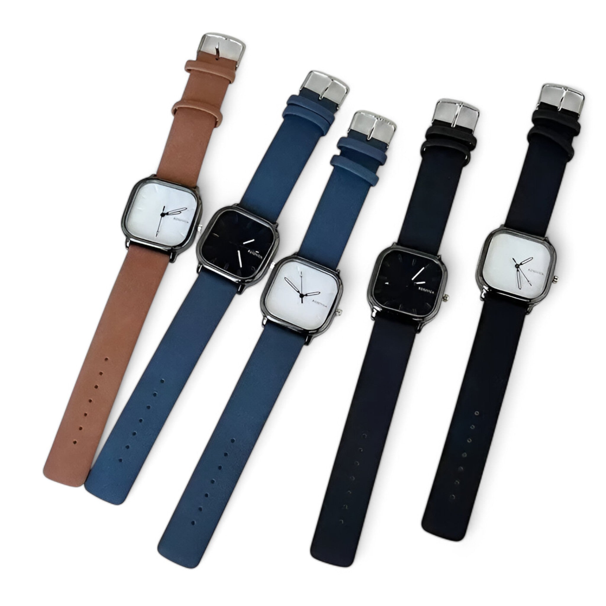 Elias | Orologio al quarzo con quadrante quadrato in pelle PU - - - Concept Palermo