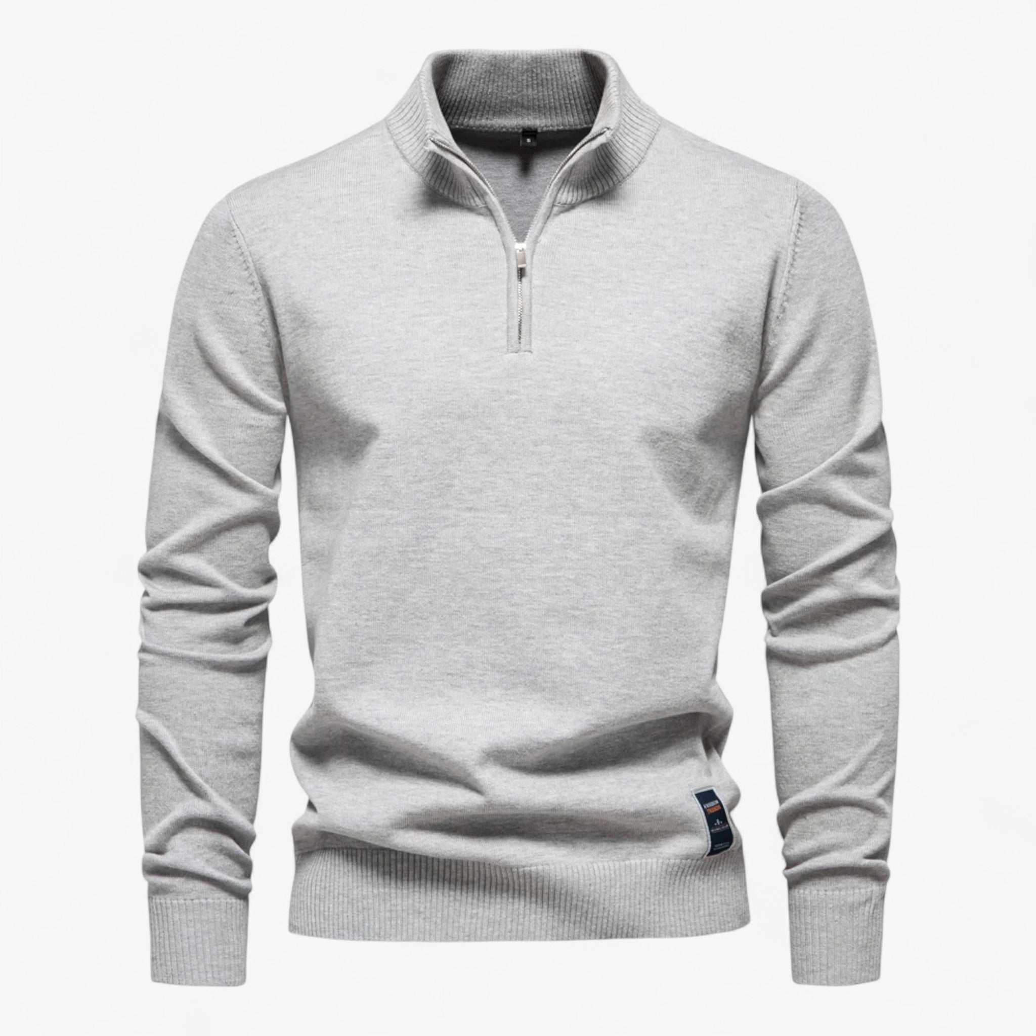 Monsy | Maglione da Uomo con Mezza Zip - GrigioChiaro - Clothes clothes men Clothing Sweater sweater men sweaters - Concept Palermo