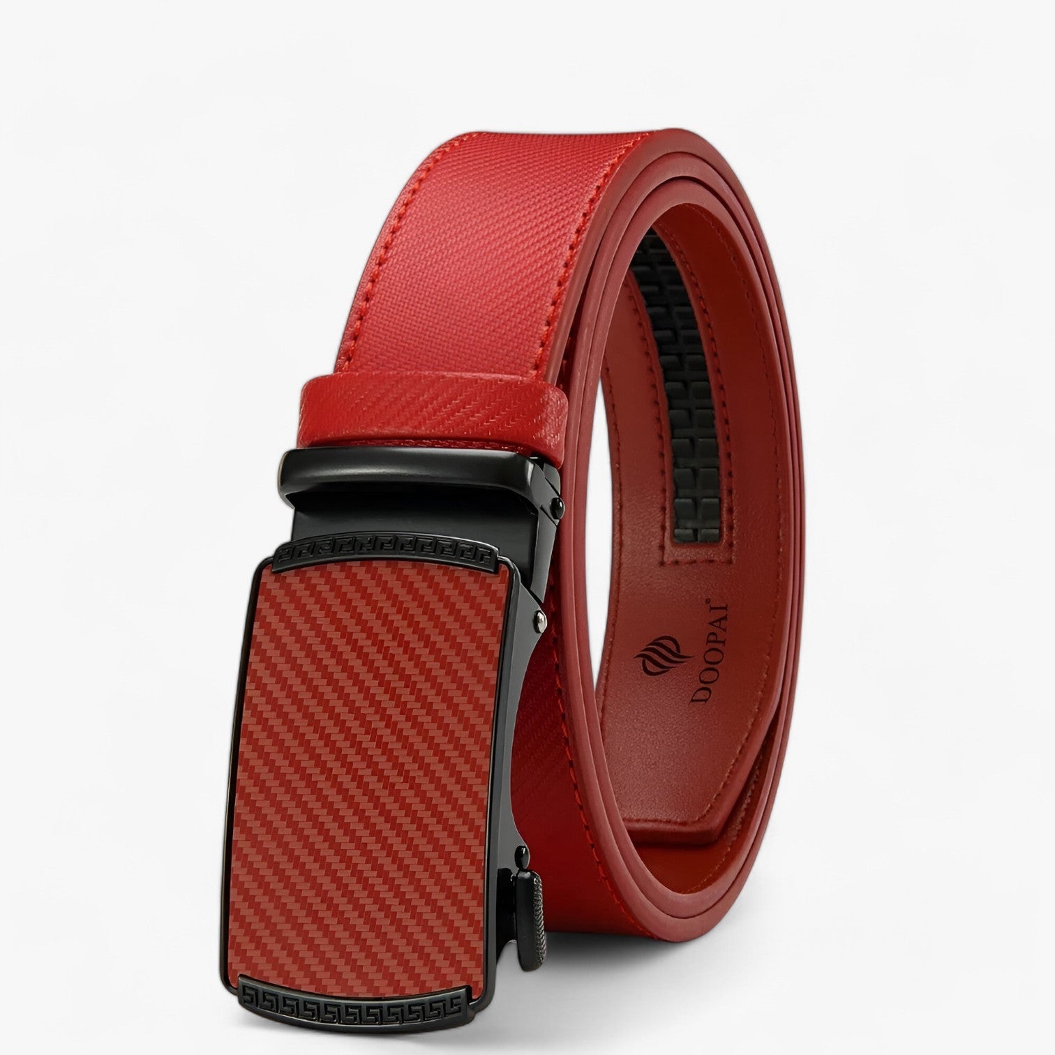 Coen | Cintura Automatica in Pelle di Lusso con Fibbia Regolabile - Rosso - belts mens accessory Mens belt - Concept Palermo