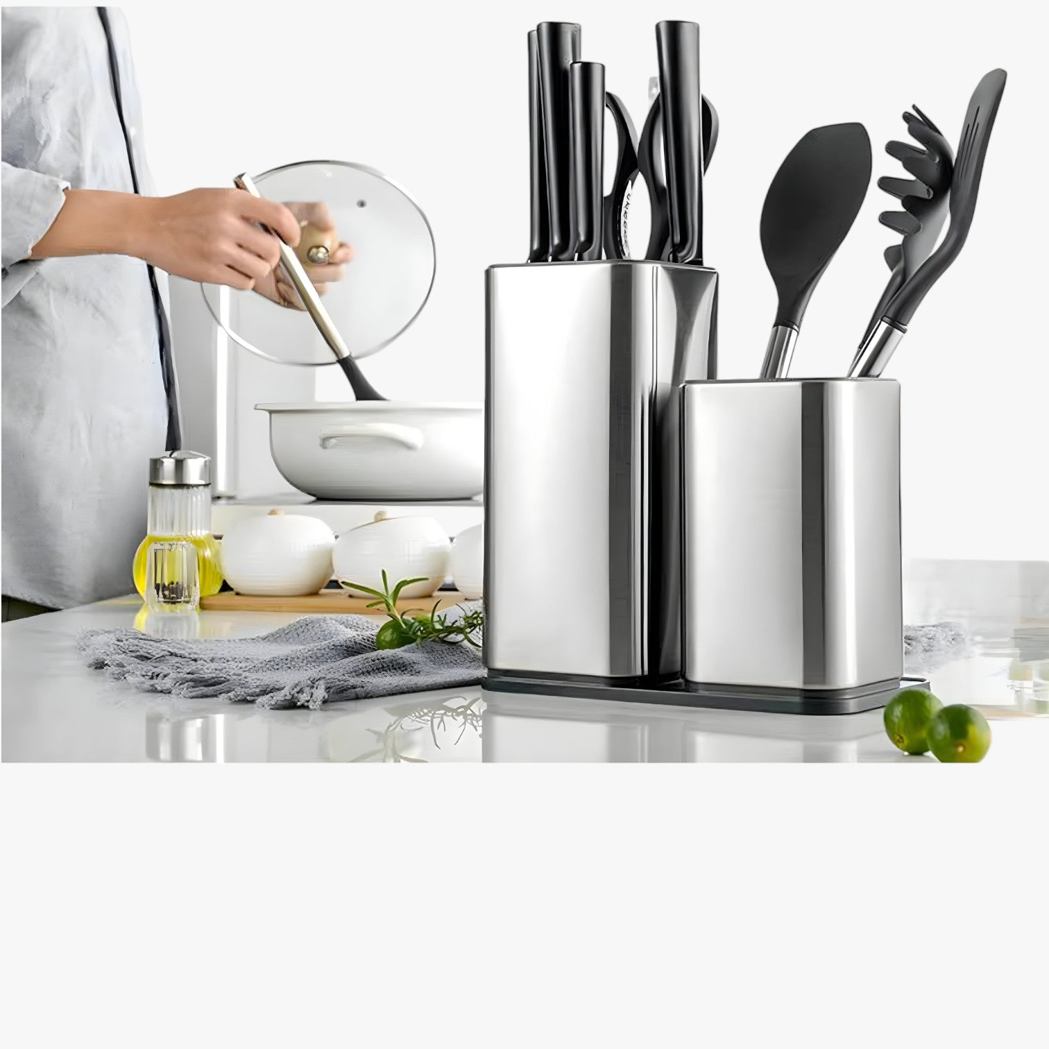 Davi | Blocco per misurazioni e organizer in acciaio inossidabile – Stoccaggio intelligente in cucina - - Kitchen kitchen accessory kitchen tools kitchen utensil - Concept Palermo