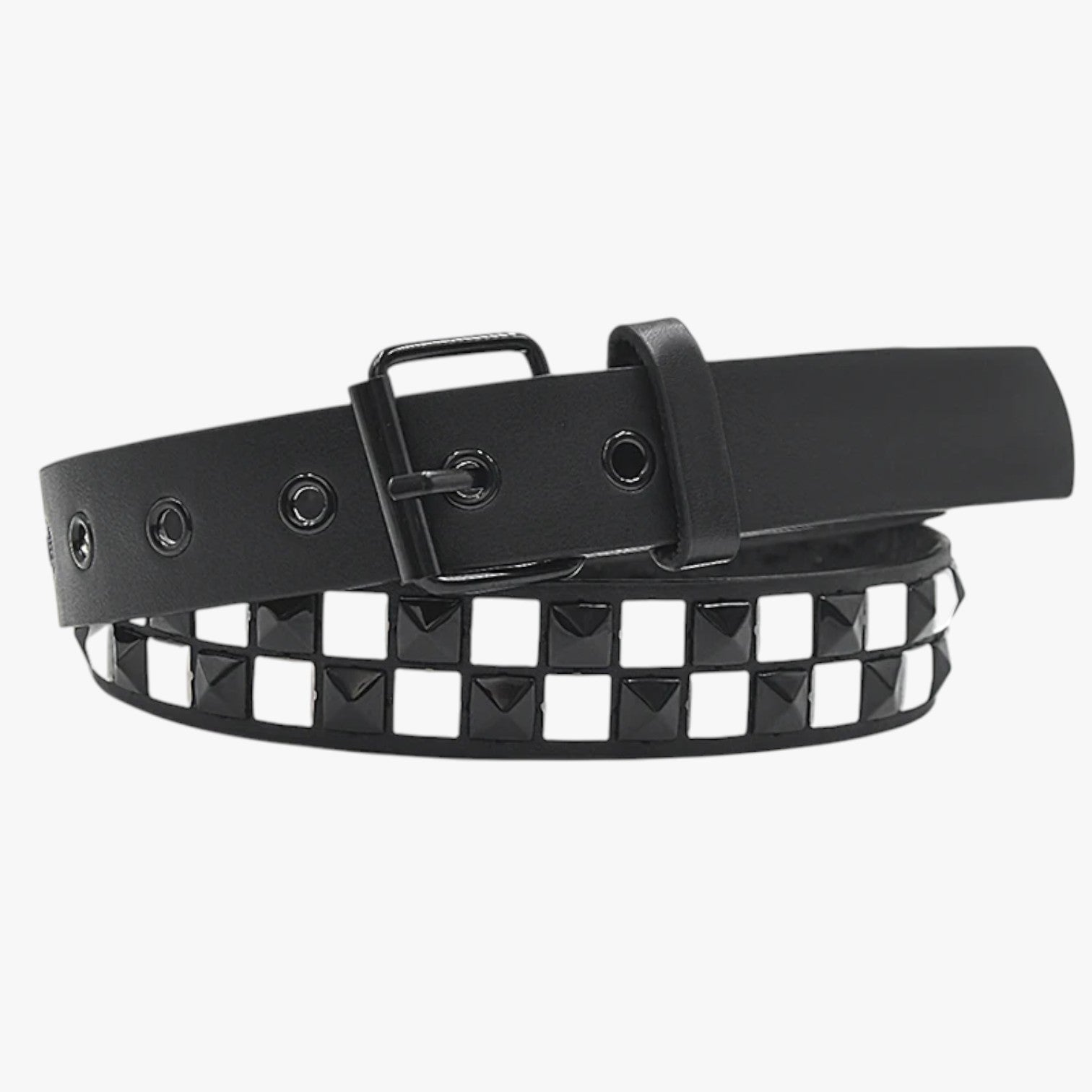 Blaire | Cintura con rivetti punk e vestibilità elasticizzata - bianca - Belts waist belt for women Womens belt - Concept Palermo