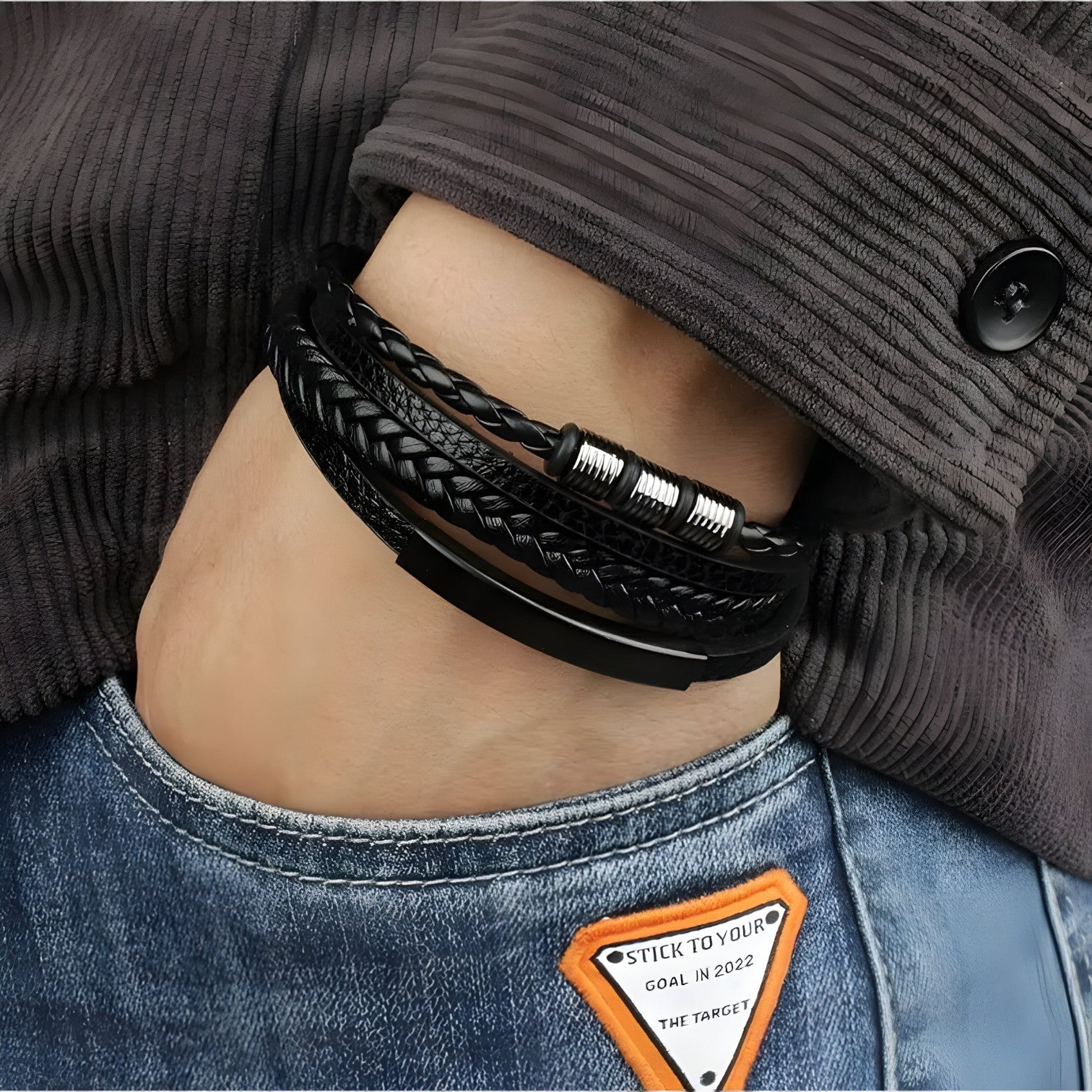 Vince | Bracciale in Pelle Robusto e Versatile - - BRACELETS mens accessory mens bracelet - Concept Palermo