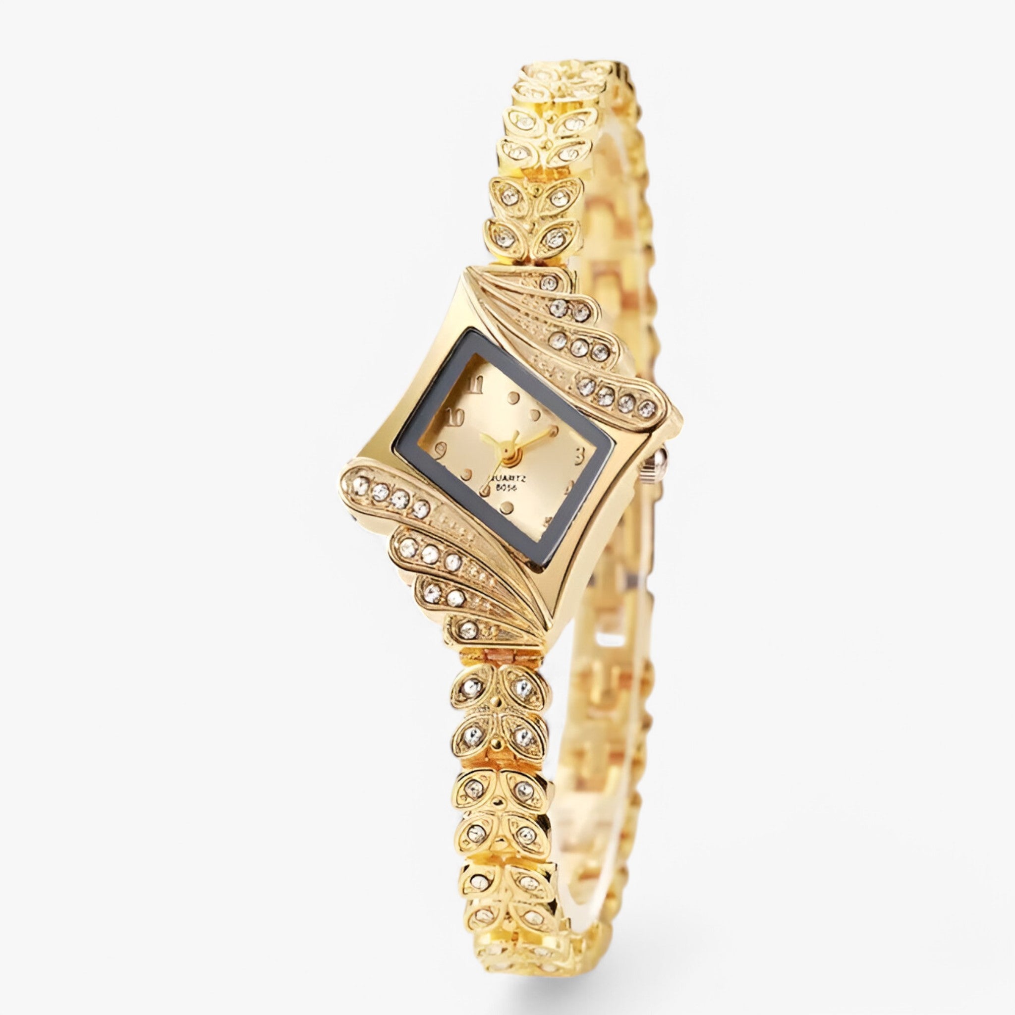 Allegra | Orologio da donna al quarzo con cristalli e braccialetto a rombo - oro - female watch watch for women - Concept Palermo