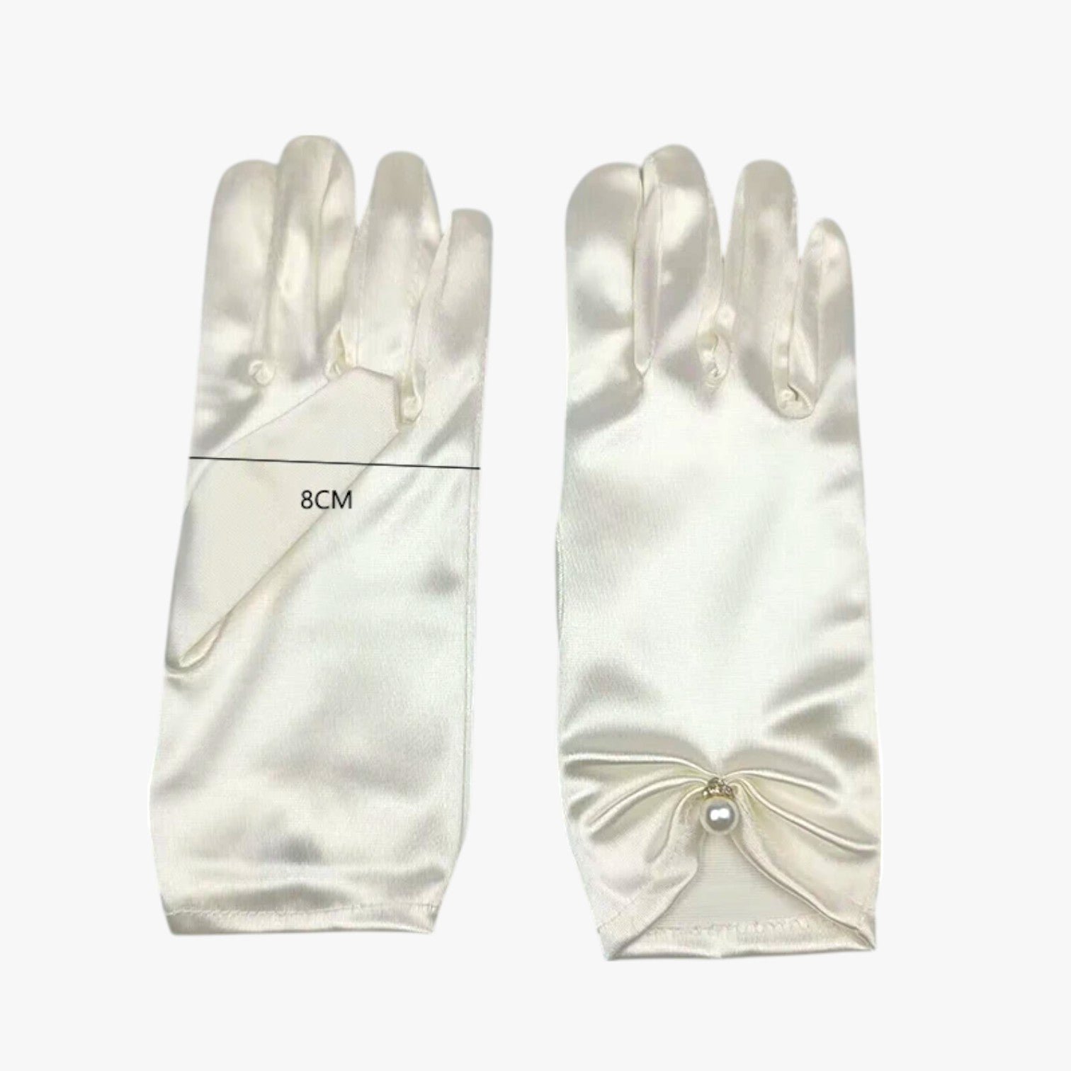 Leila | Guanti Eleganti in Satin con Perle Perfetti per Cerimonie e Occasioni Speciali - - gloves - Concept Palermo