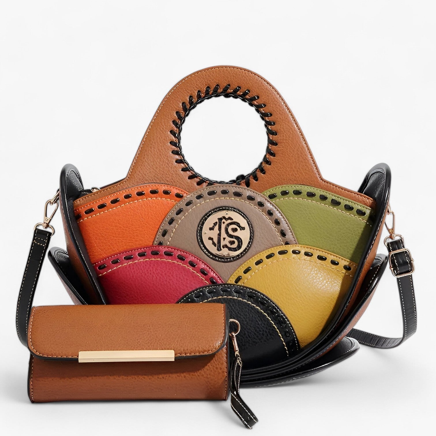 Valeria | Grande Borsa a Spalla in Pelle con Ampi Scomparti - Camello - Shoulder Bags Women's shoulder bag - Concept Palermo