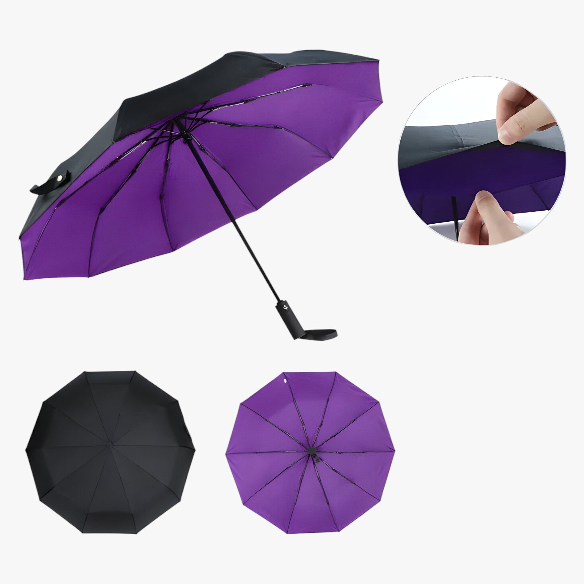 Ombrellone pieghevole e protettivo dal vento - Grande e resistente per tutte le condizioni atmosferiche - Viola - - Concept Palermo