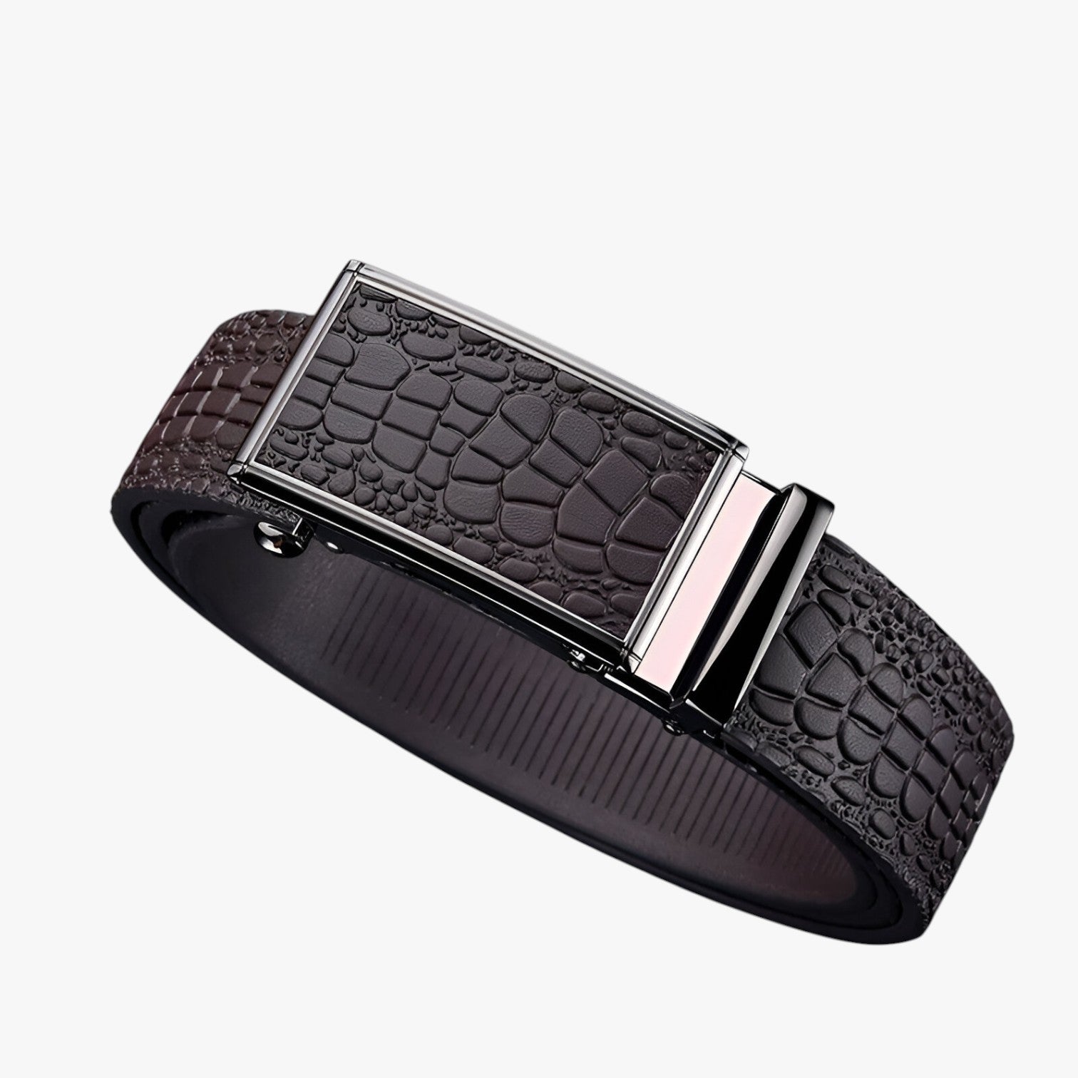 Eithan | Cintura classica in pelle con texture coccodrillo - - Belts belts for men Mens belt - Concept Palermo