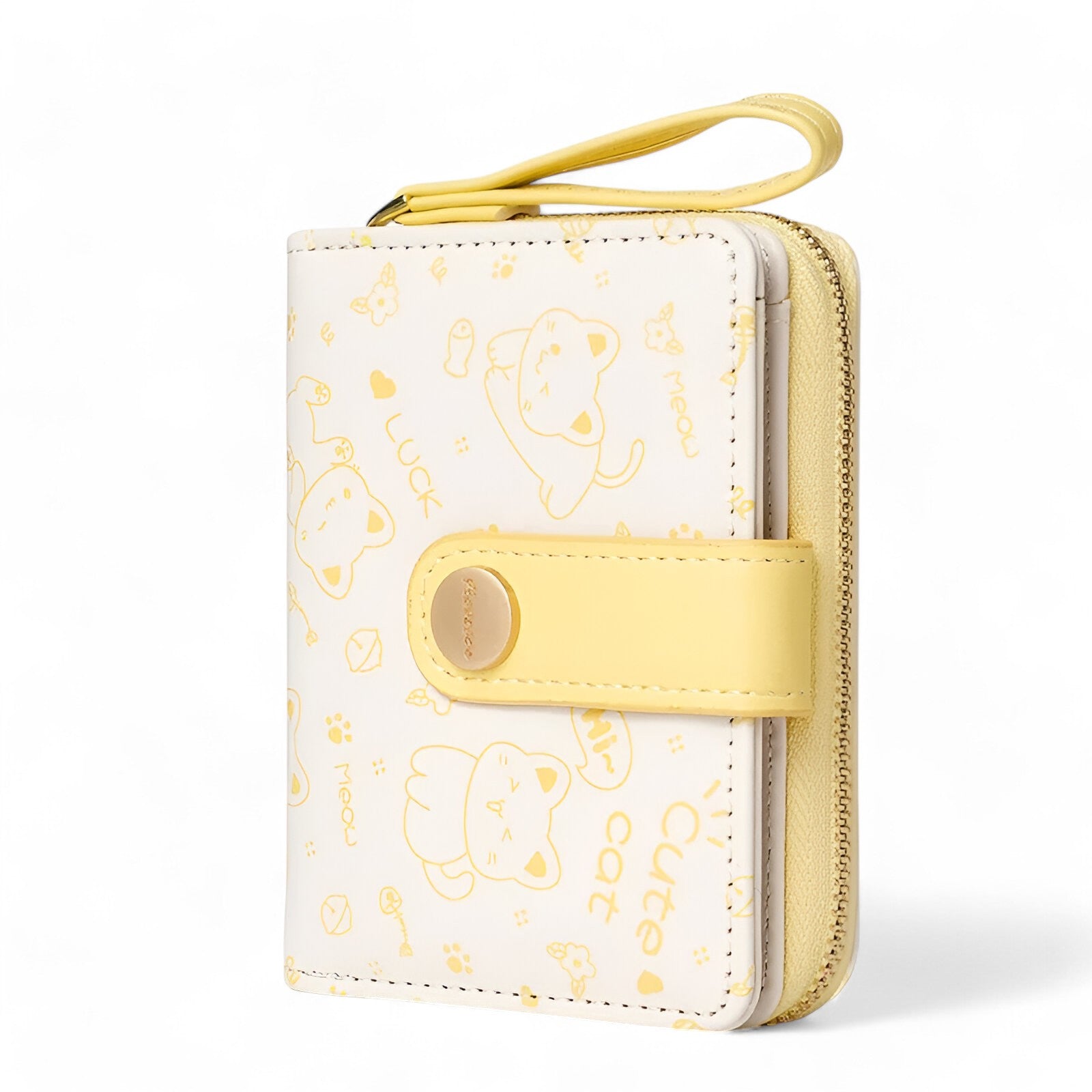 Cassandra | Portafoglio Donna con Gattine - Compatto e Multifunzionale - Giallo - wallet womens wallet - Concept Palermo