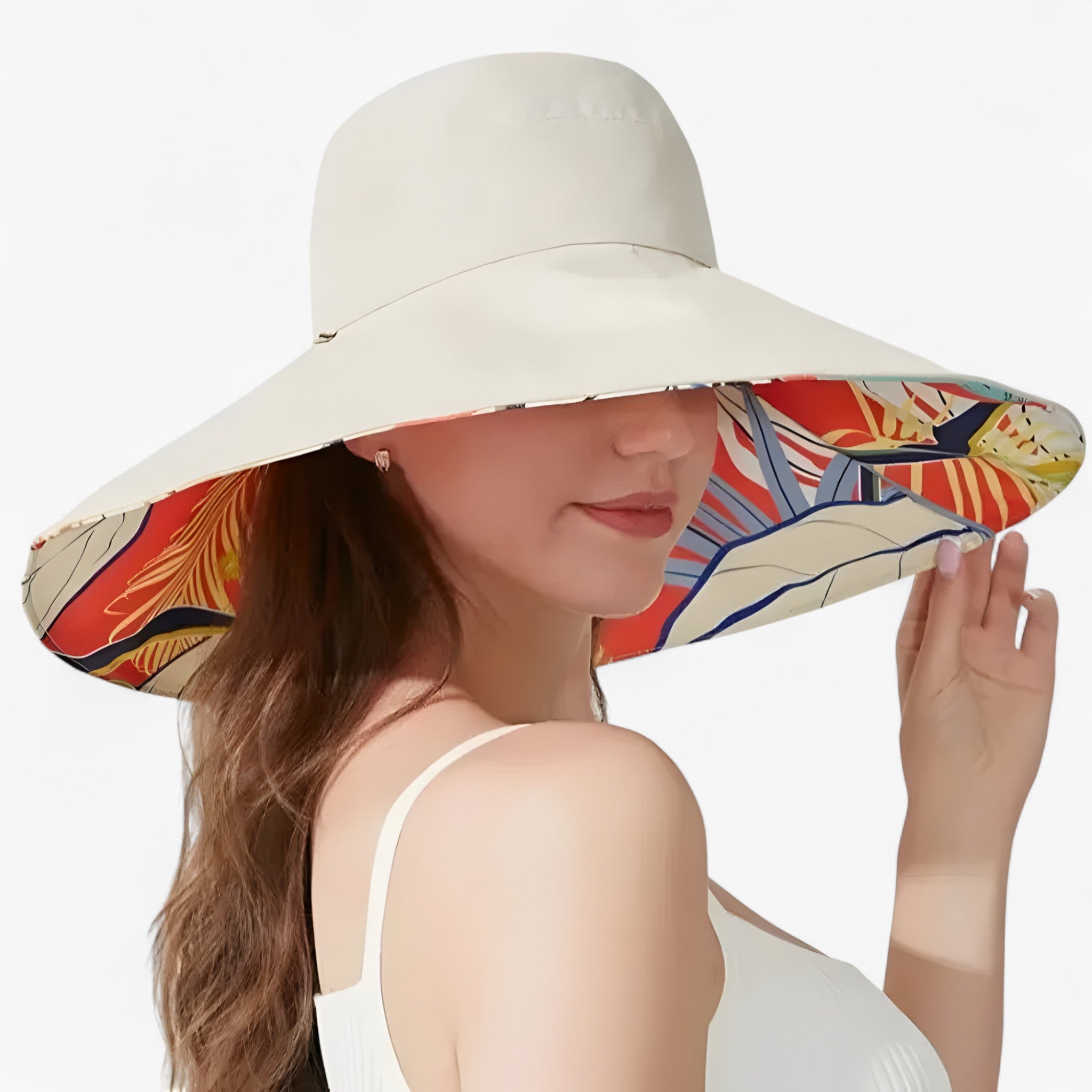 Jillian | Cappello Estivo con Ampia Tesa Reversibile - Bianco - - Concept Palermo