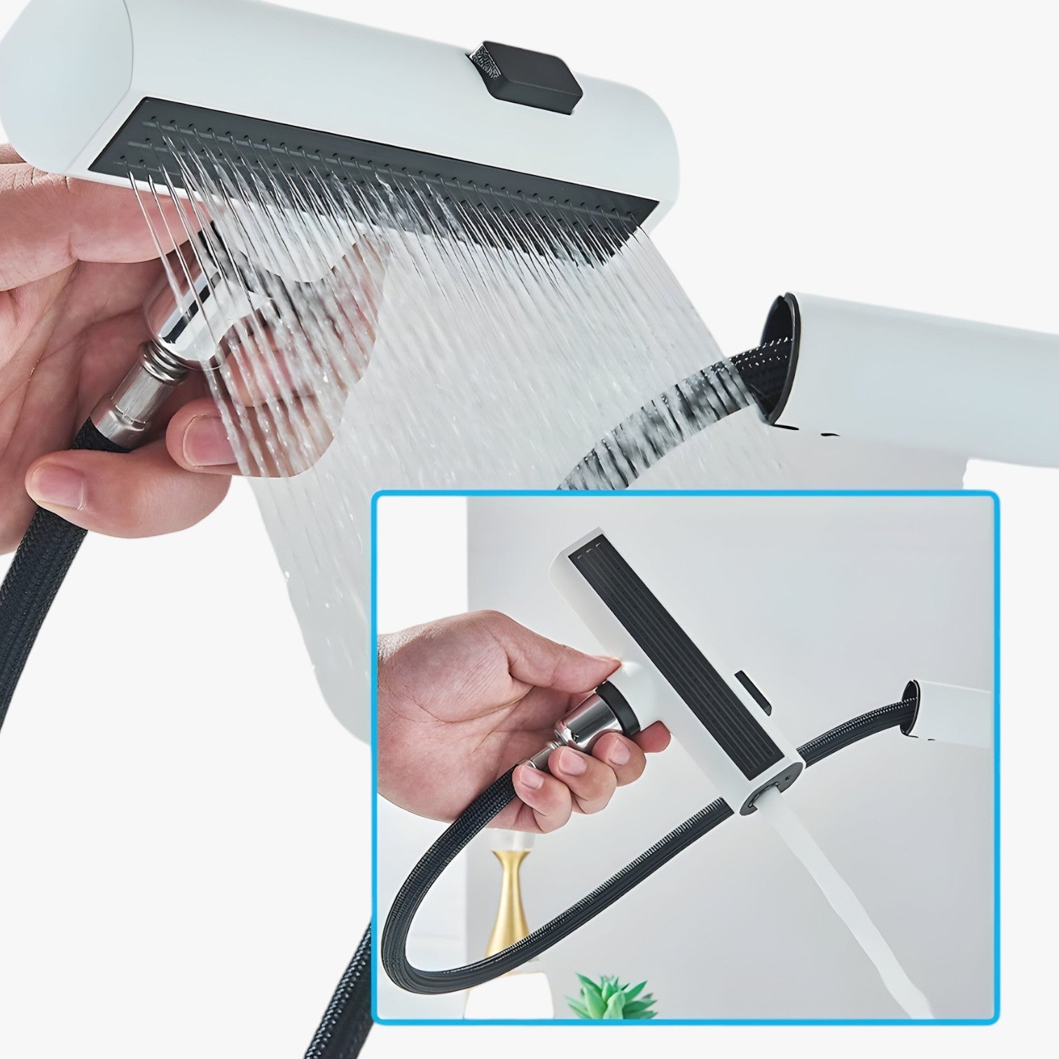 Kirkan | Rubinetto da lavandino – Temperatura digitale e uscita a cascata estraibile - - Home Home & Garden - Concept Palermo
