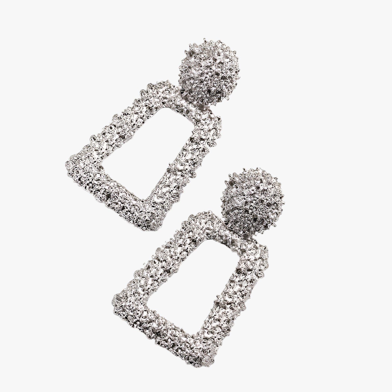 Kali | Orecchini pendenti geometrici in metallo scolpito - argento - EARRINGS Earrings for Women Girls New Fashion Earrings - Concept Palermo
