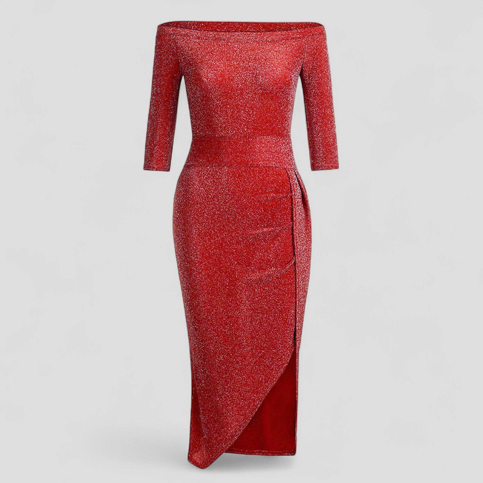 Karrisa | Abito Cerimonia Donna Elegante Estivo - Rosso - abito elegante abito estivo abito in satin abito per eventi abito versatile fashion donna moda estate stile estivo vestito glamour vestito senza spalline - Concept Palermo