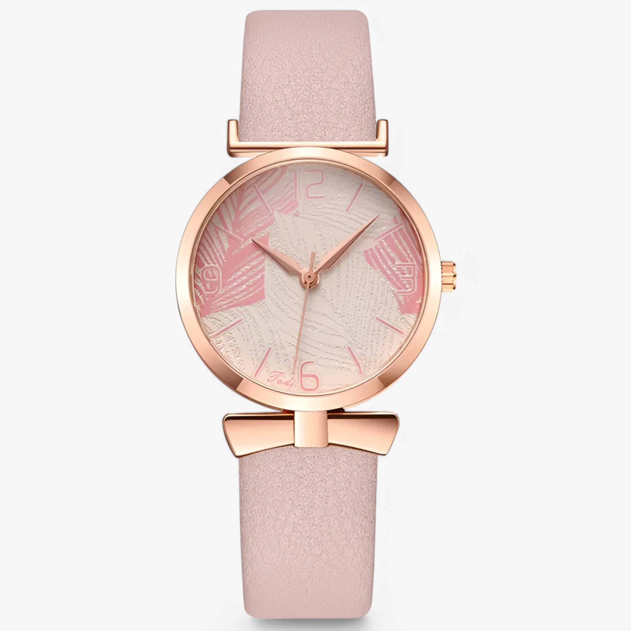 Lesley | Orologio da donna digitale al quarzo con motivo a foglia e cinturino alla moda - Rosa - female watch watch for women - Concept Palermo