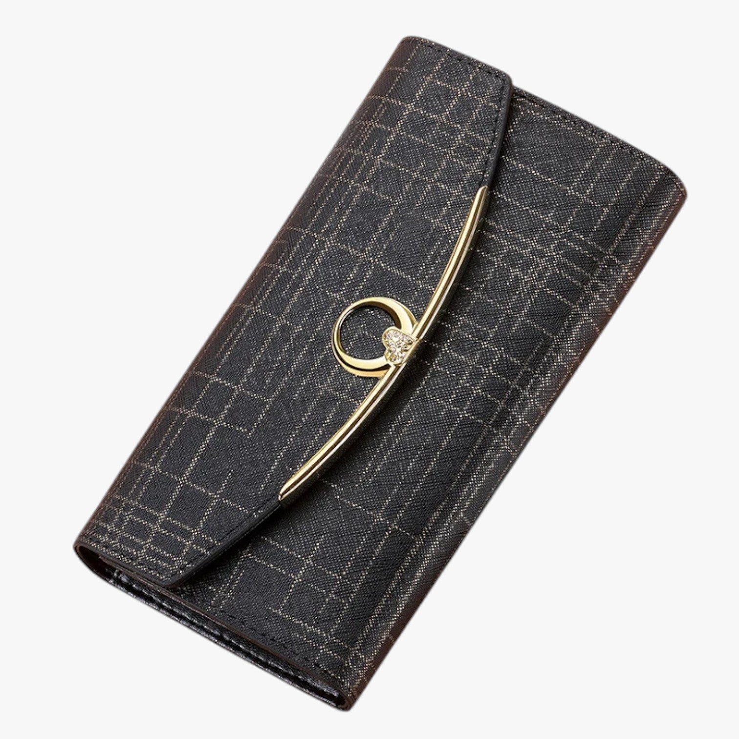 Zariyah | Elegante portafoglio lungo in pelle con grande capacità - Nero - elegant wallet wallet wallets womens wallet - Concept Palermo
