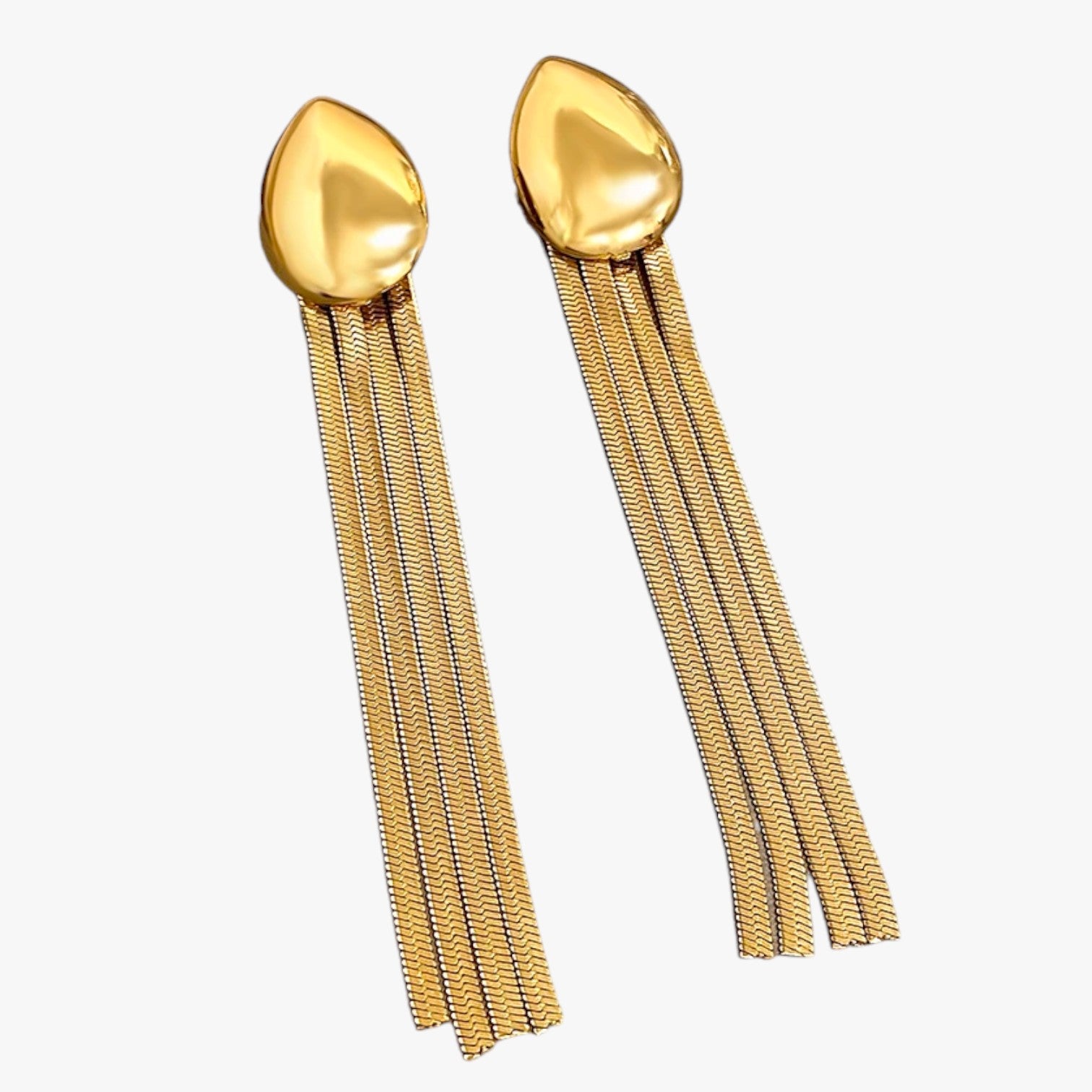 Flora | Orecchini a Goccia con Nappa Lunga Brillante - oro - EARRINGS Earrings for Women Girls New Fashion Earrings - Concept Palermo