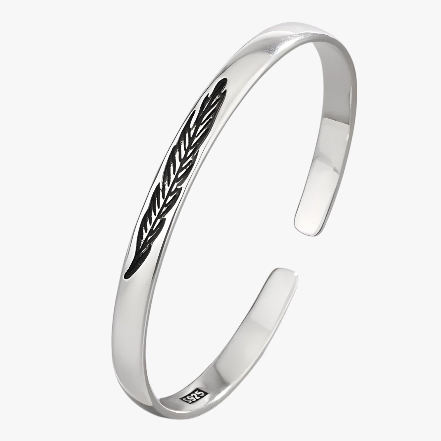 Jayce | Bracciale in Argento 925 con Piuma Dorata Stile Vintage Punk - AL123151 - BRACELET bracelet for men BRACELETS mens bracelet - Concept Palermo