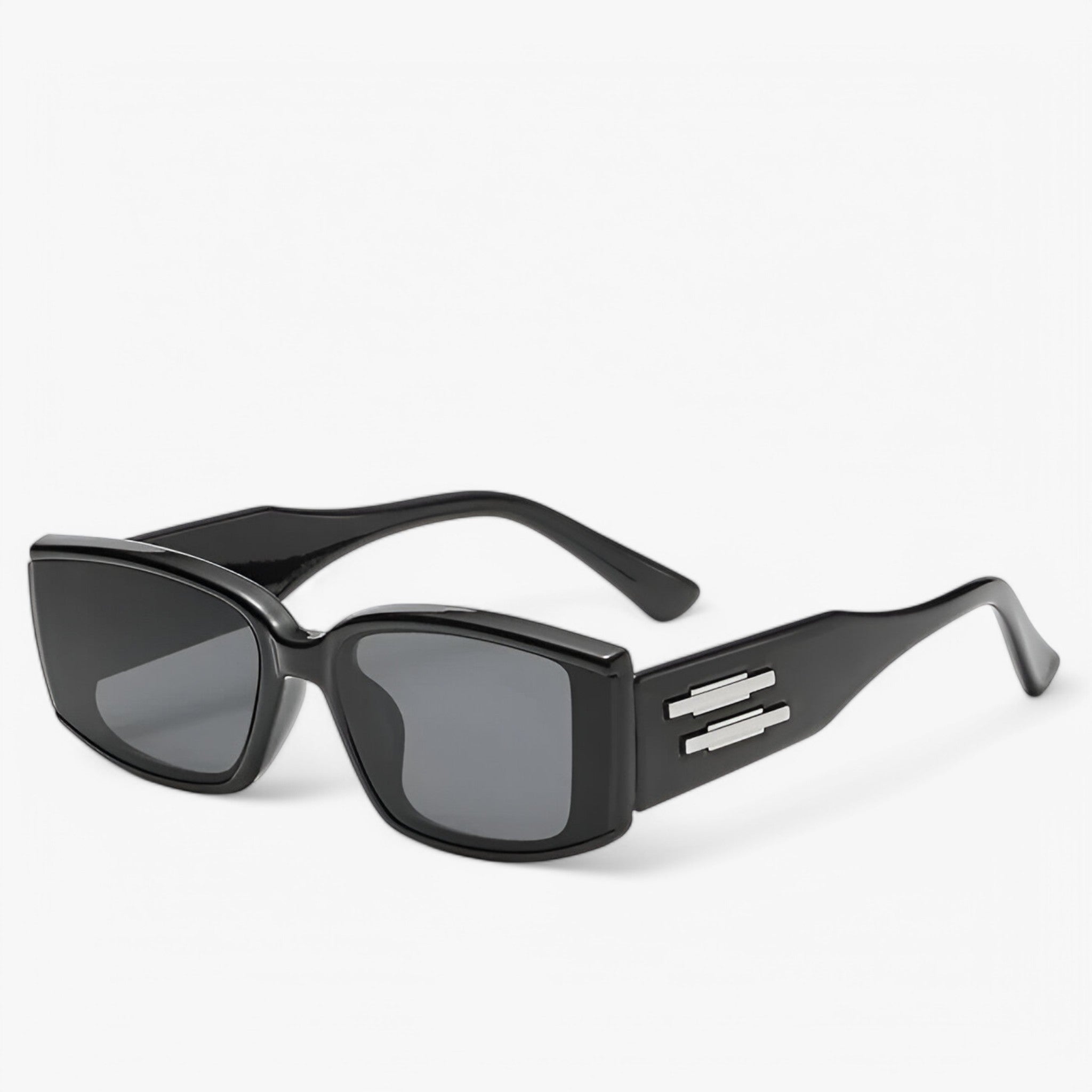 David | Occhiali da sole retrò con montatura rettangolare piccola - Nero Come immagine - shades for men - Concept Palermo