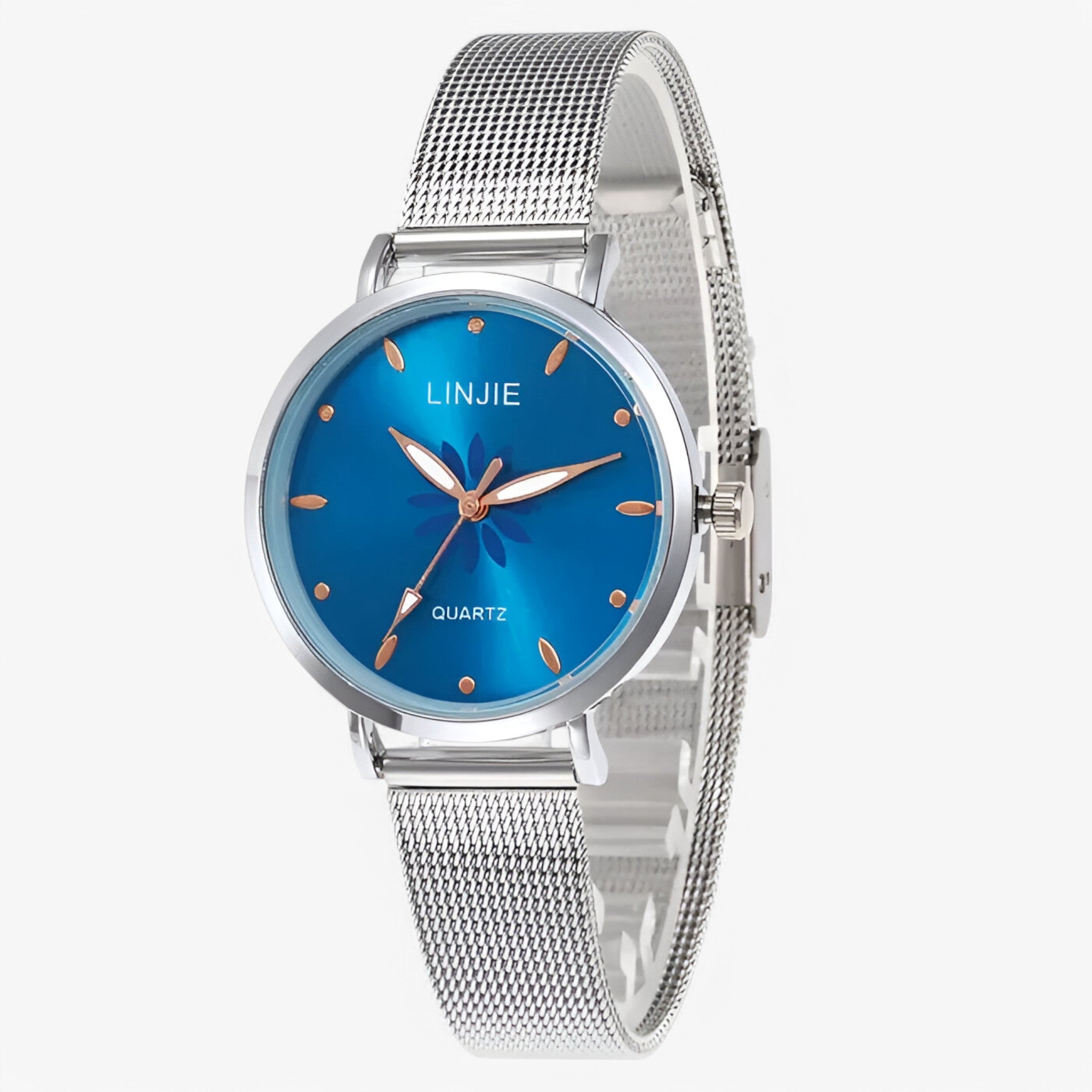 Emma | Orologio minimalista in argento con fiori e cinturino in acciaio - - female watch watch for women - Concept Palermo