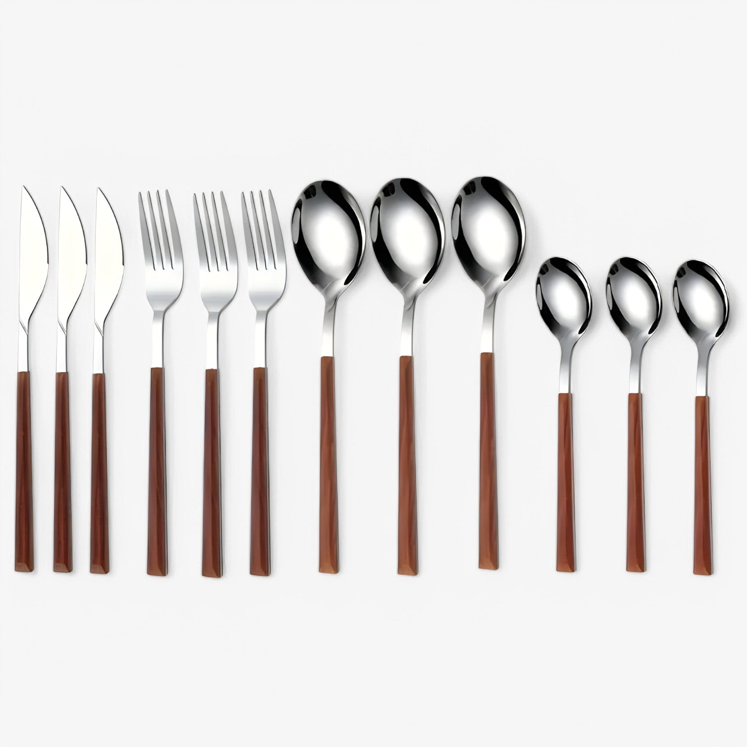 Minette | Set di Posate da 12 Pezzi – Manici in Legno, Lavabile in Lavastoviglie - - Kitchen kitchen accessory kitchen tools - Concept Palermo