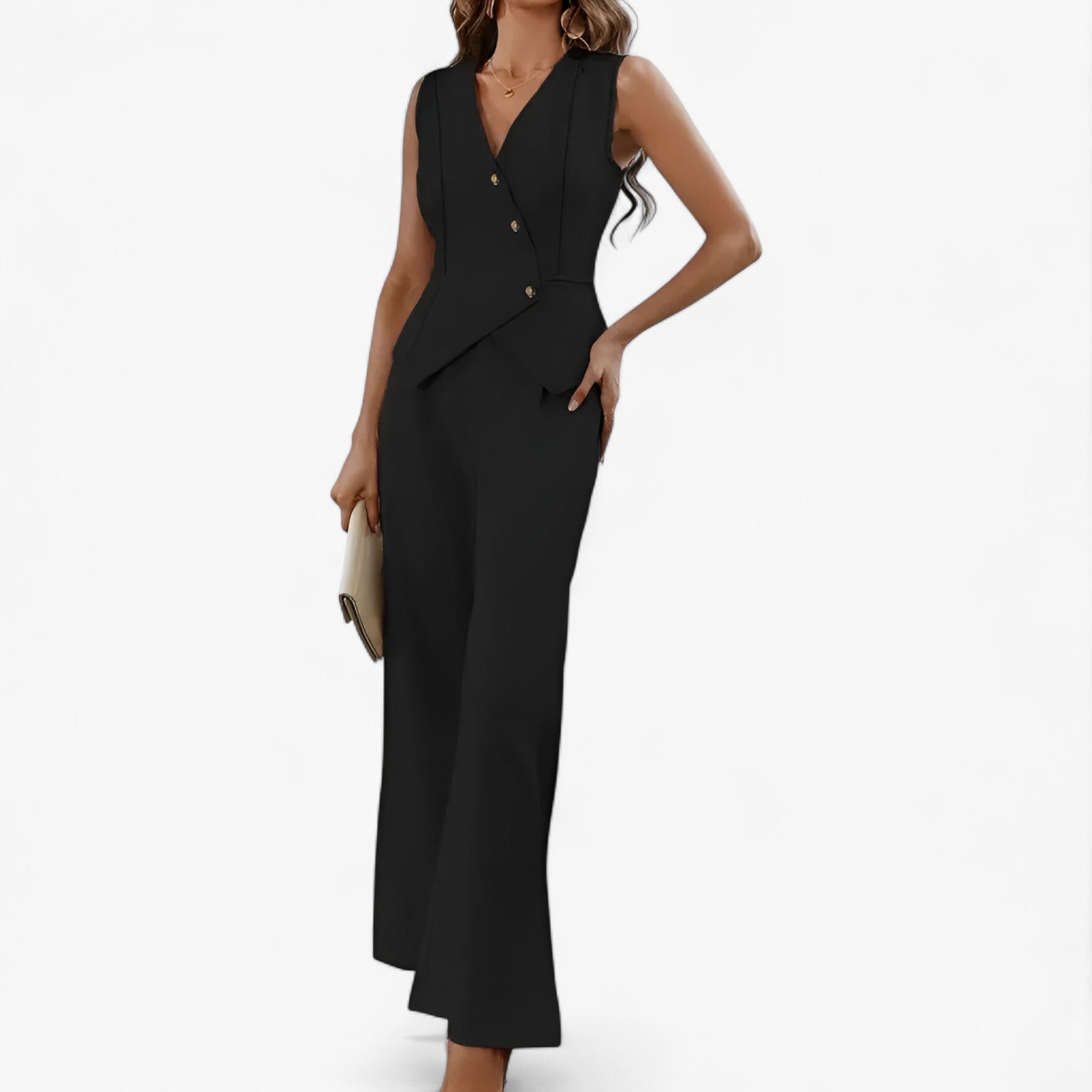 Anika – Completo senza maniche per un'eleganza senza sforzo - Nero - clothes for women robes women's clothes - Concept Palermo