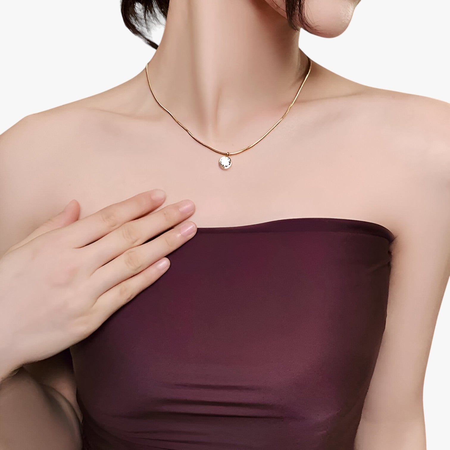 Nina | Collana Oro Lucido – Semplice, Elegante e Sostenibile - - Necklace NECKLACES Necklaces for Women - Concept Palermo